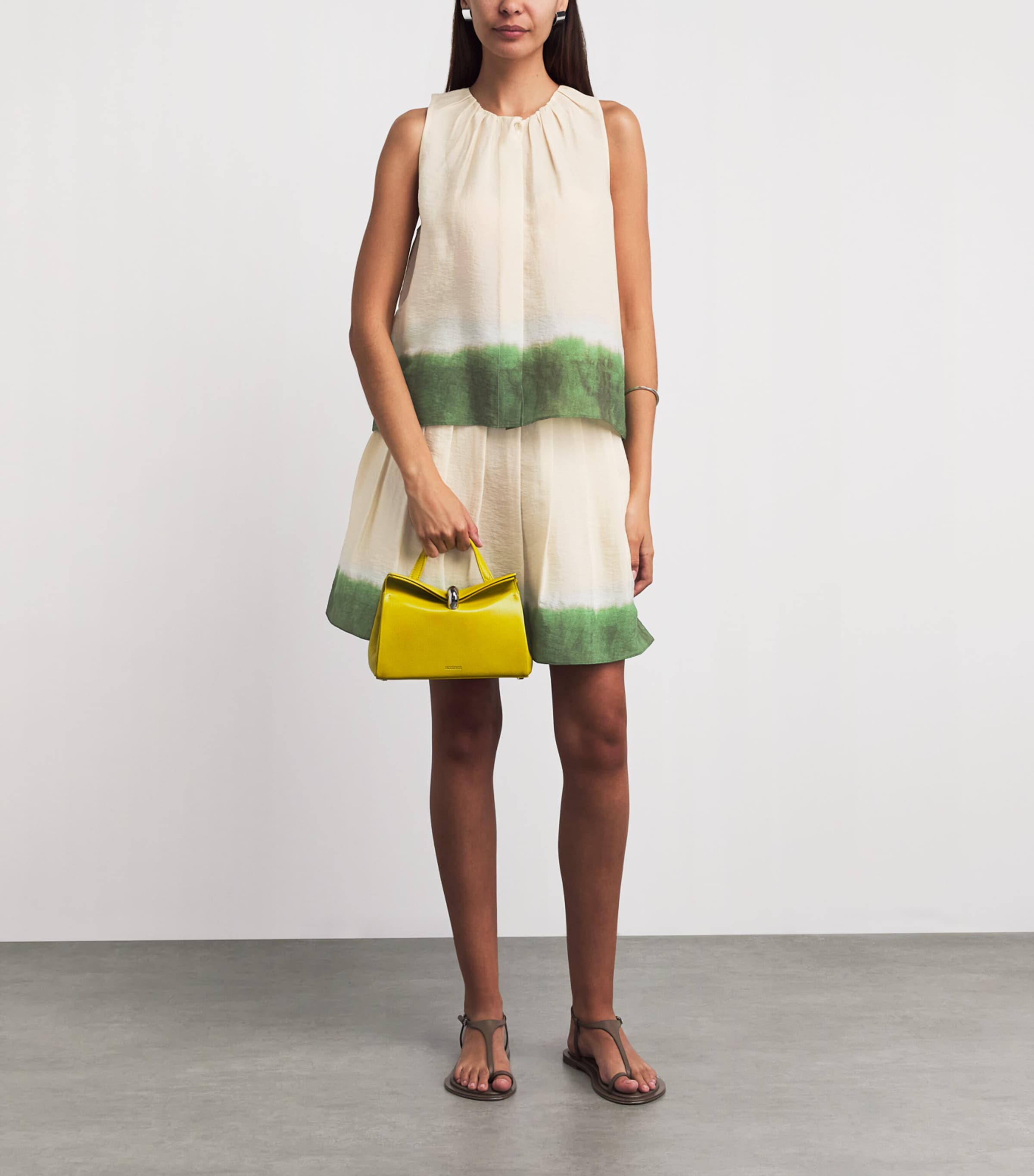 Vince Womens Sleeveless Dip Dye Blouse Prclain/herba Image 2