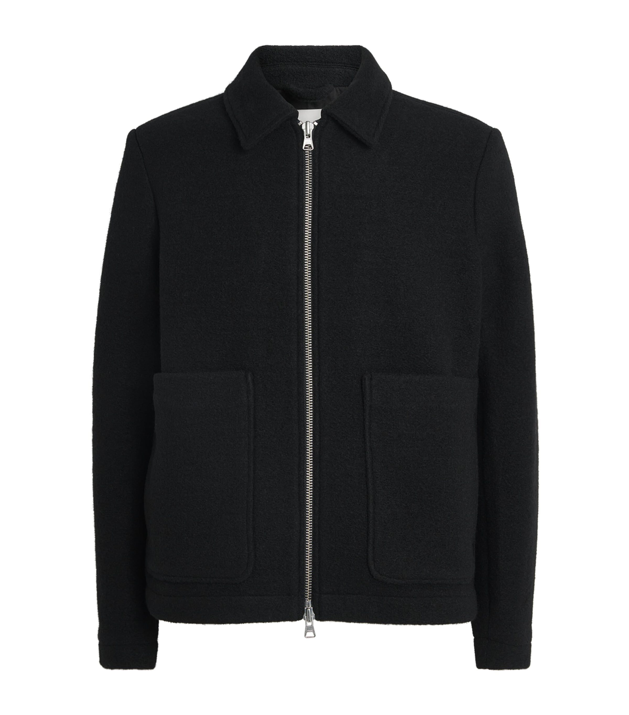 Nn07 Wool-blend Bomber Jacket In Black