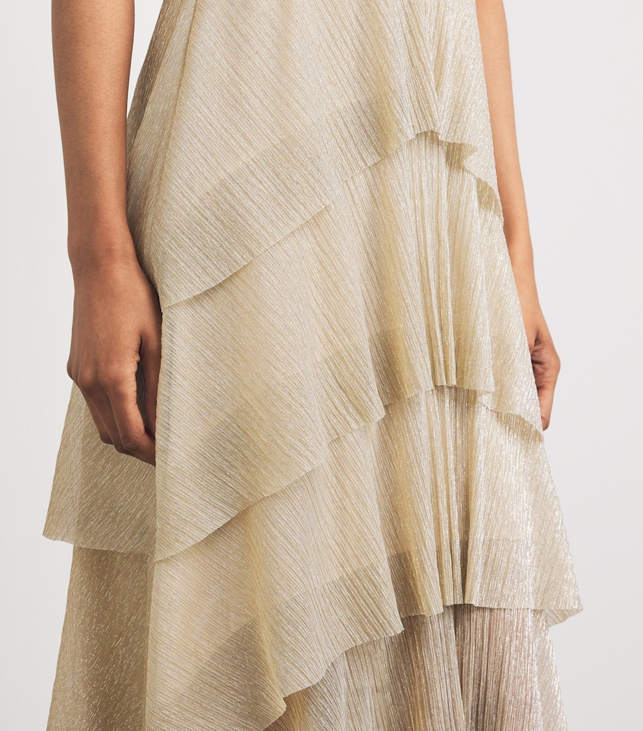Tiered Midi Dress GOLD SILVER Image 6