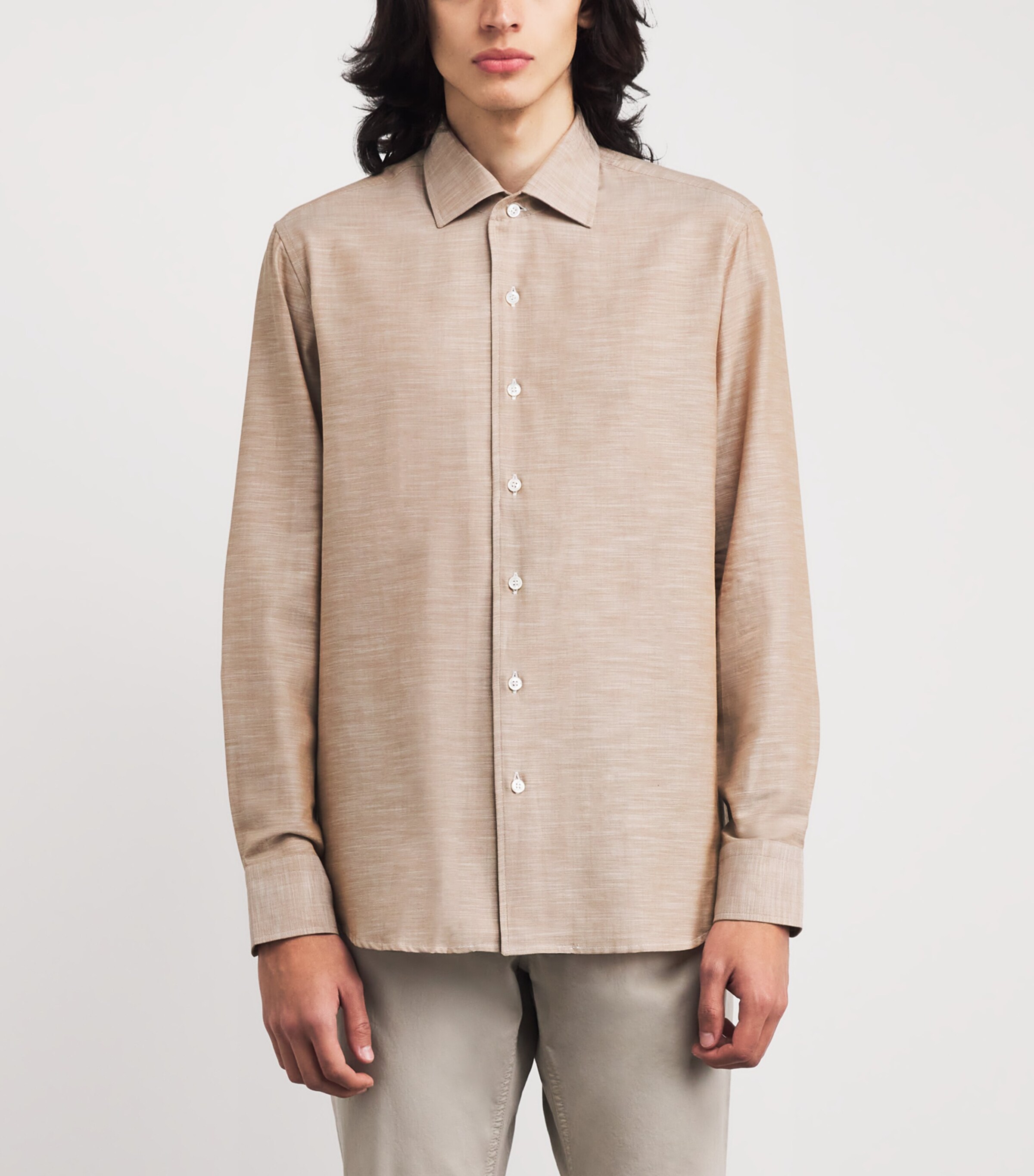 Brioni Mens Cotton Button-Up Shirt Image 4