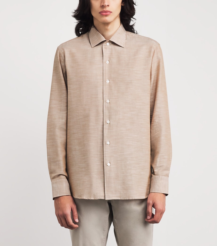 Brioni Mens Cotton Button-Up Shirt Image 4
