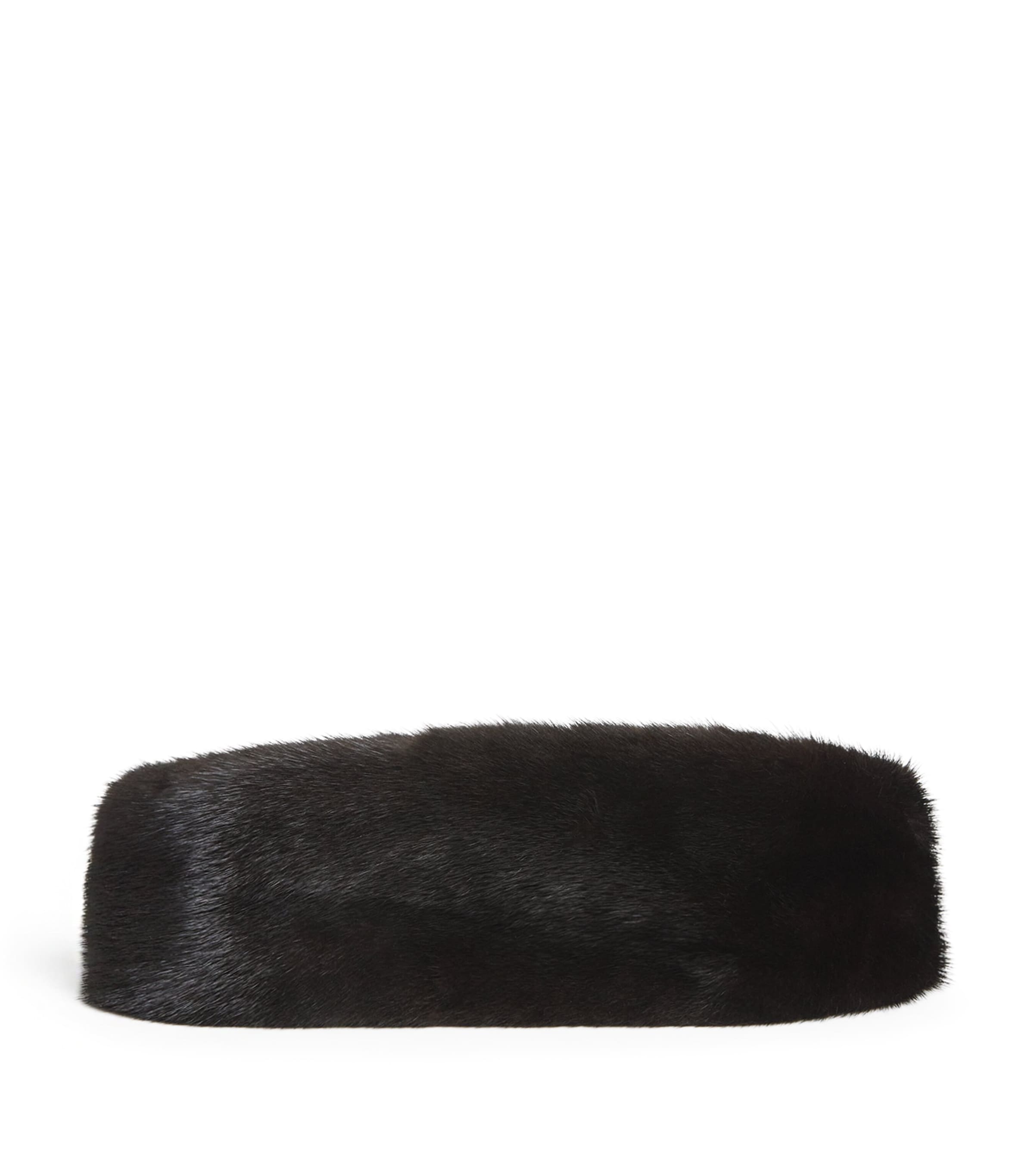 Yves Salomon Mink Fur Headband In Black