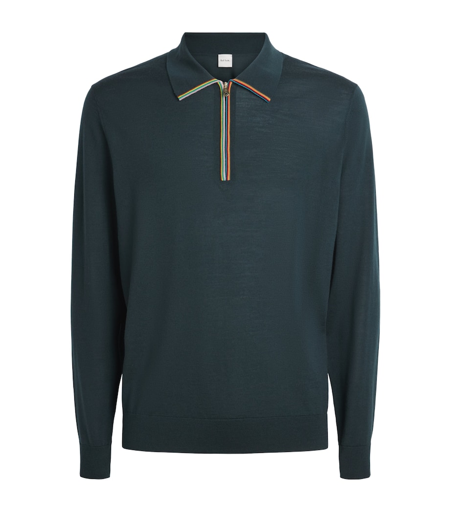 Paul Smith Mens Merino Wool Quarter-Zip Sweater Image 1