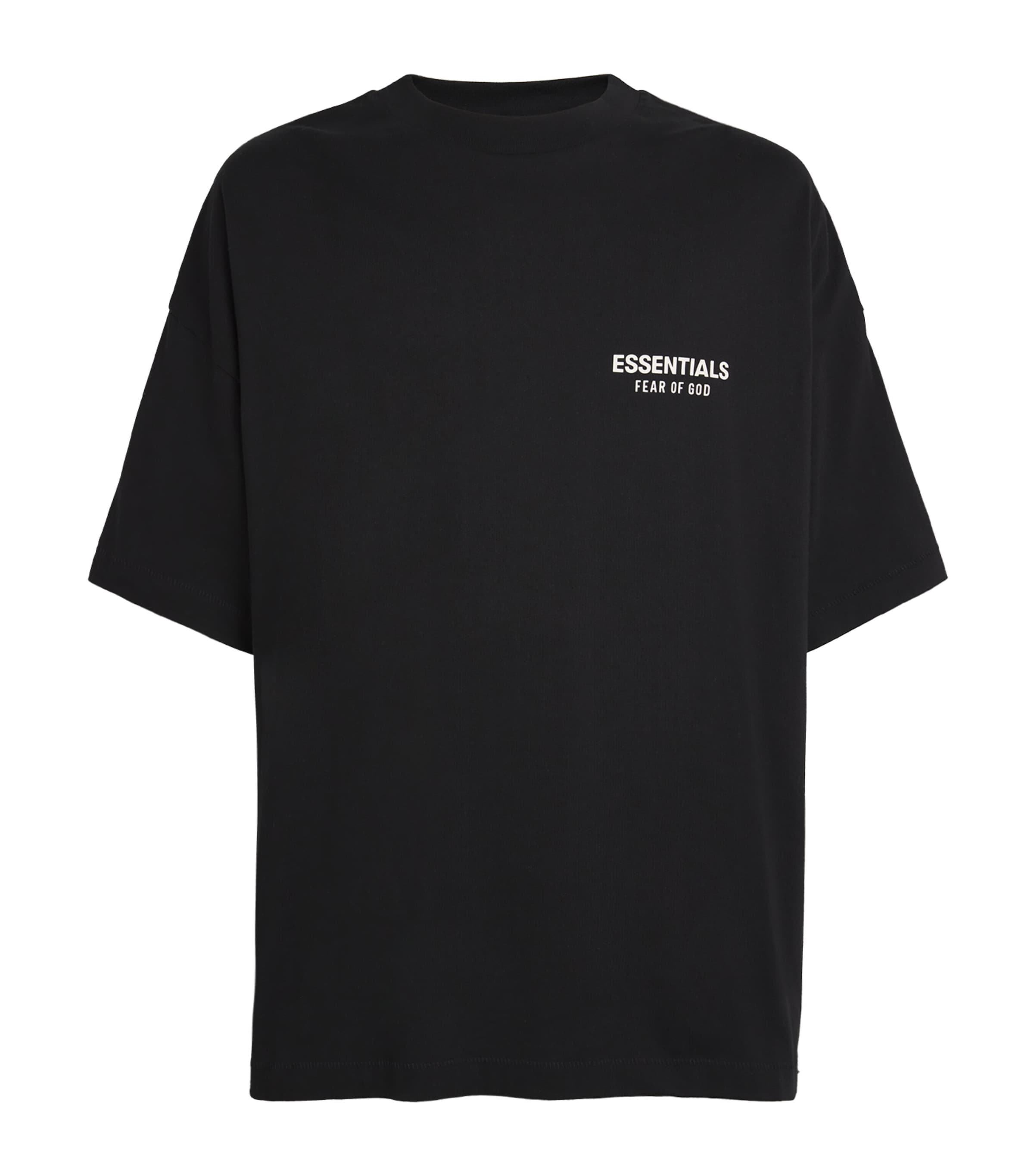 関税込＊FEAR OF GOD ESSENTIALS＊インサークト 3D ロゴ Tシャツ FEAR OF GOD ESSENTIALS Black Cotton Logo T-Shirt | Harrods TN