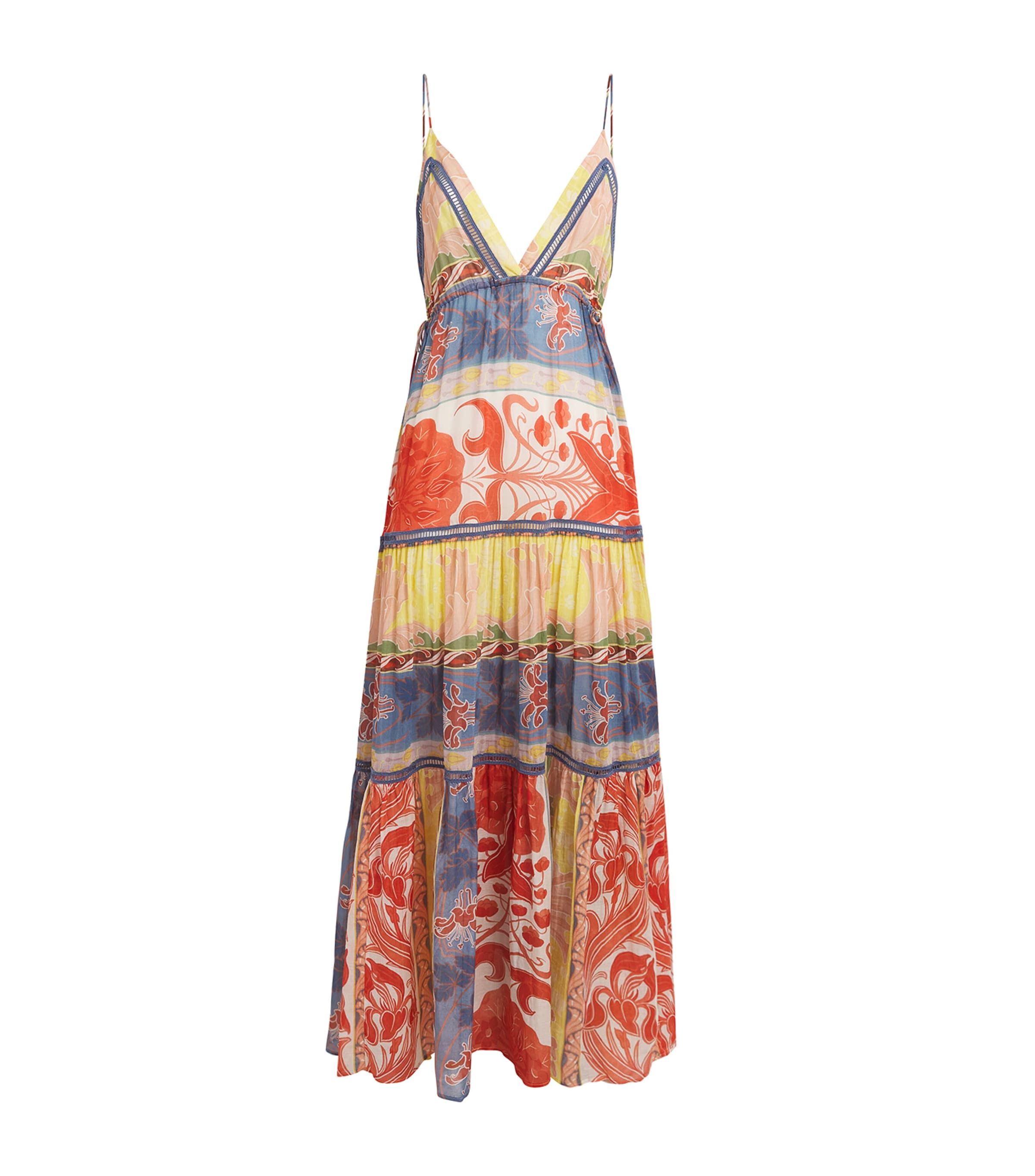 Etro Tiered Crochet-trimmed Printed Cotton And Silk-blend Voile Maxi Dress