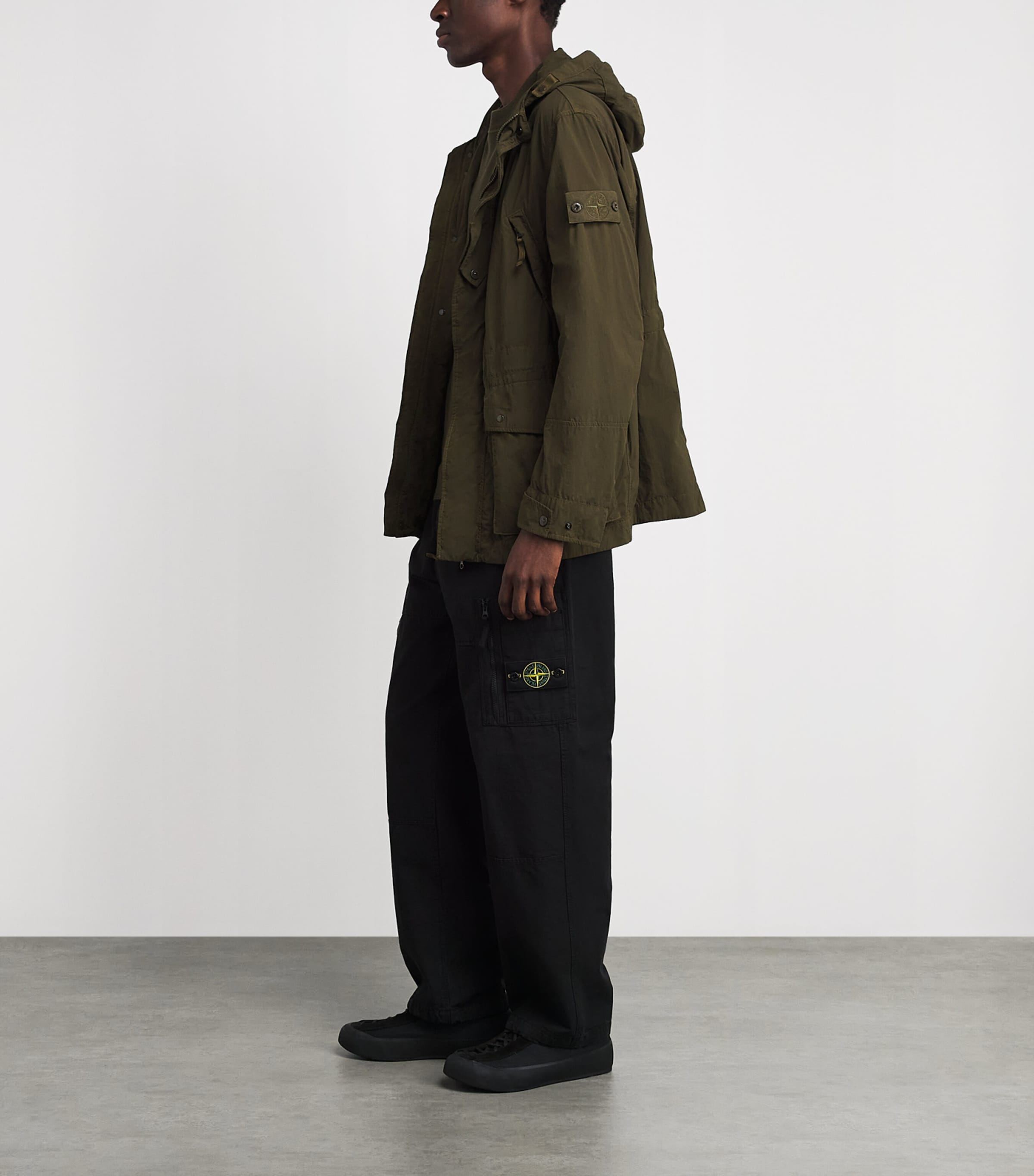 Stone Island Mens Nylon Hooded Jacket Image 2