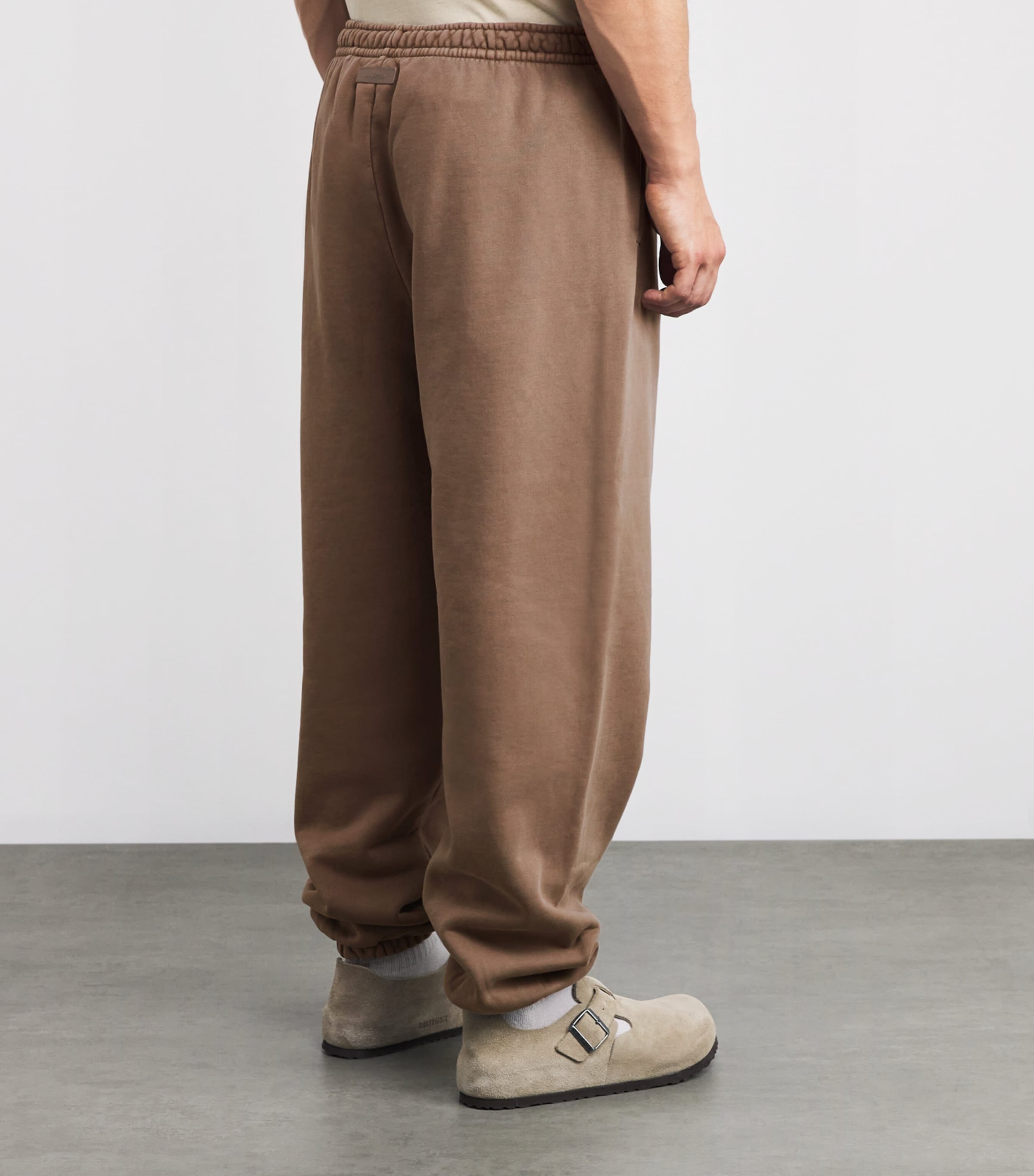 Cotton Fleece Cuffed Sweatpants TRUFFLE Image 4