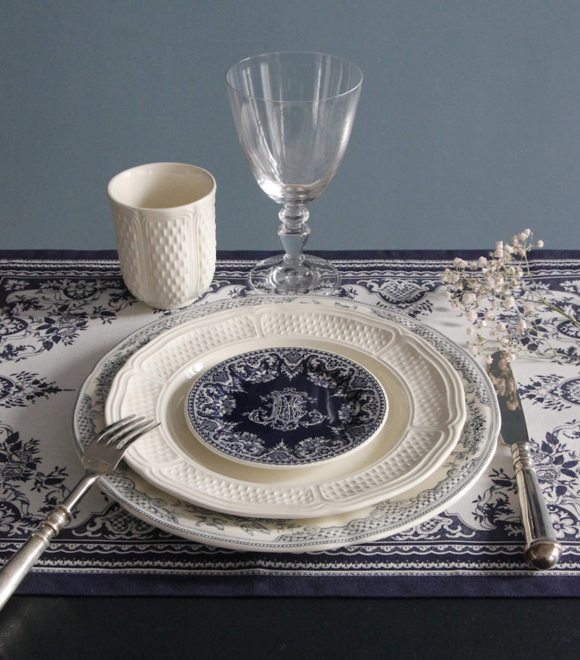 Set of 6 Ceramic Dépareillé Dinner Plates (27cm) BLUE Image 9