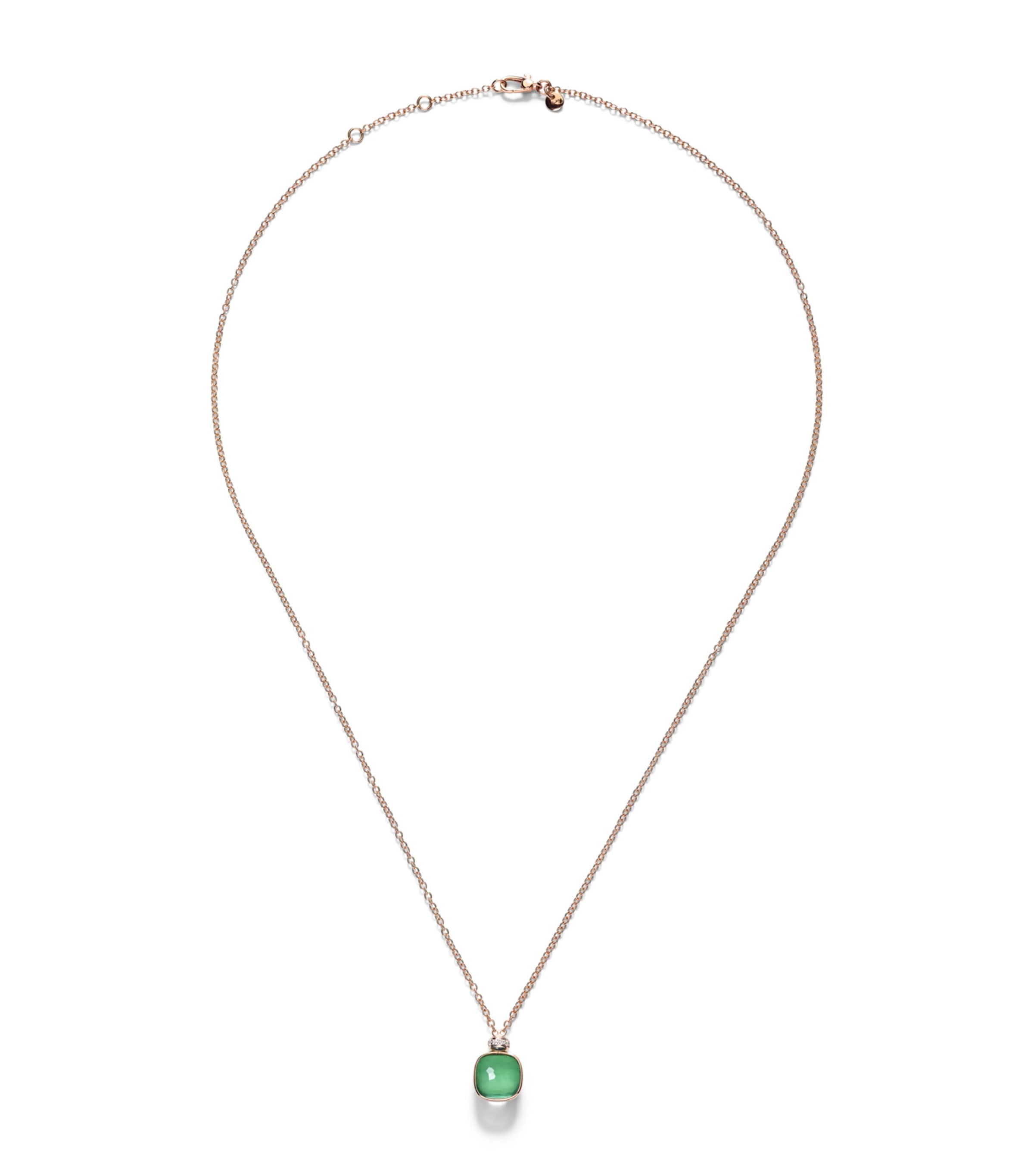 Pomellato Mixed Gold, Diamond, Prasiolite and Agate Nudo Necklace Bpaav Image 1