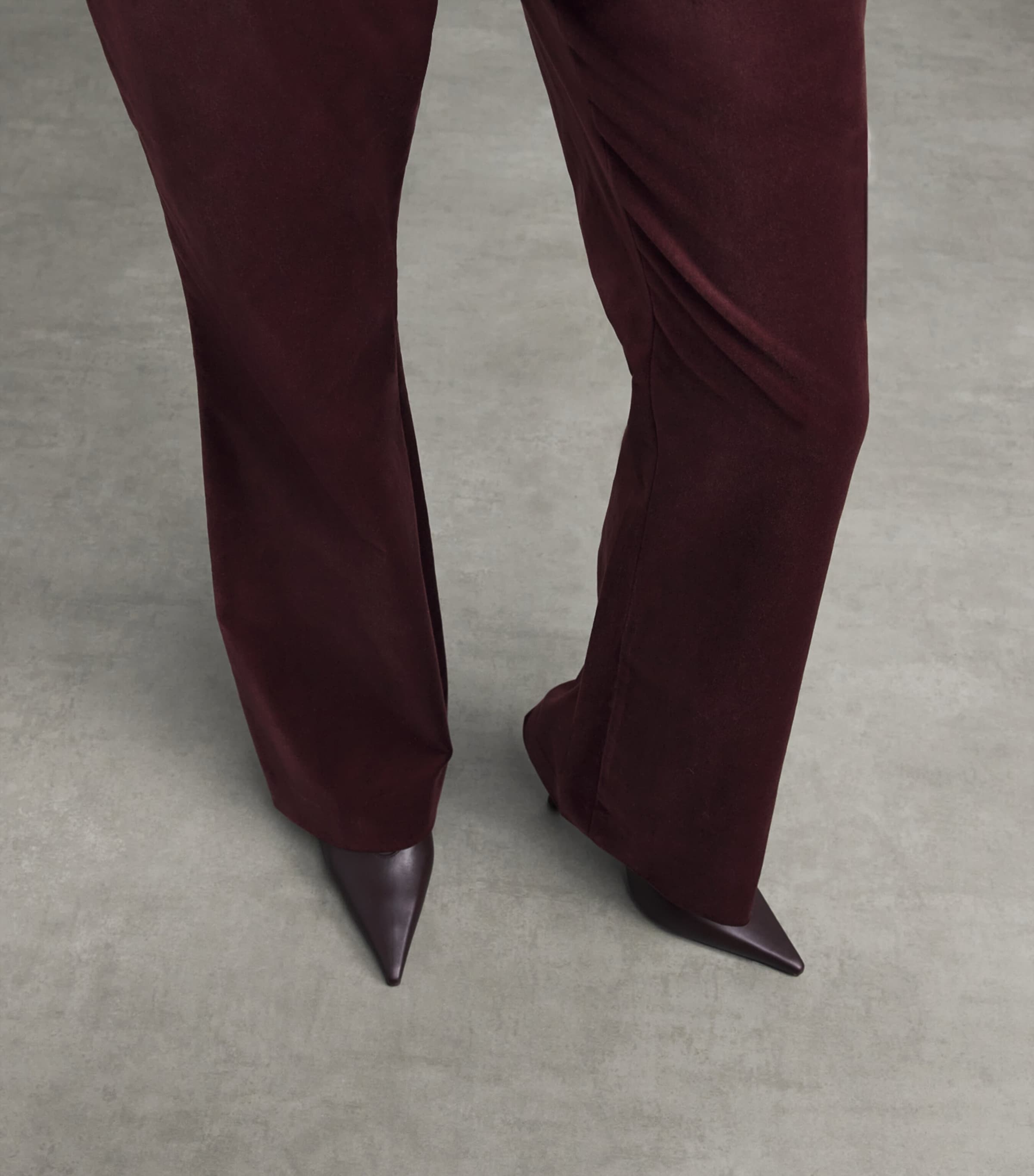 Veronica Beard Womens Velvet Flair Gracie Trousers Burgundy Image 3
