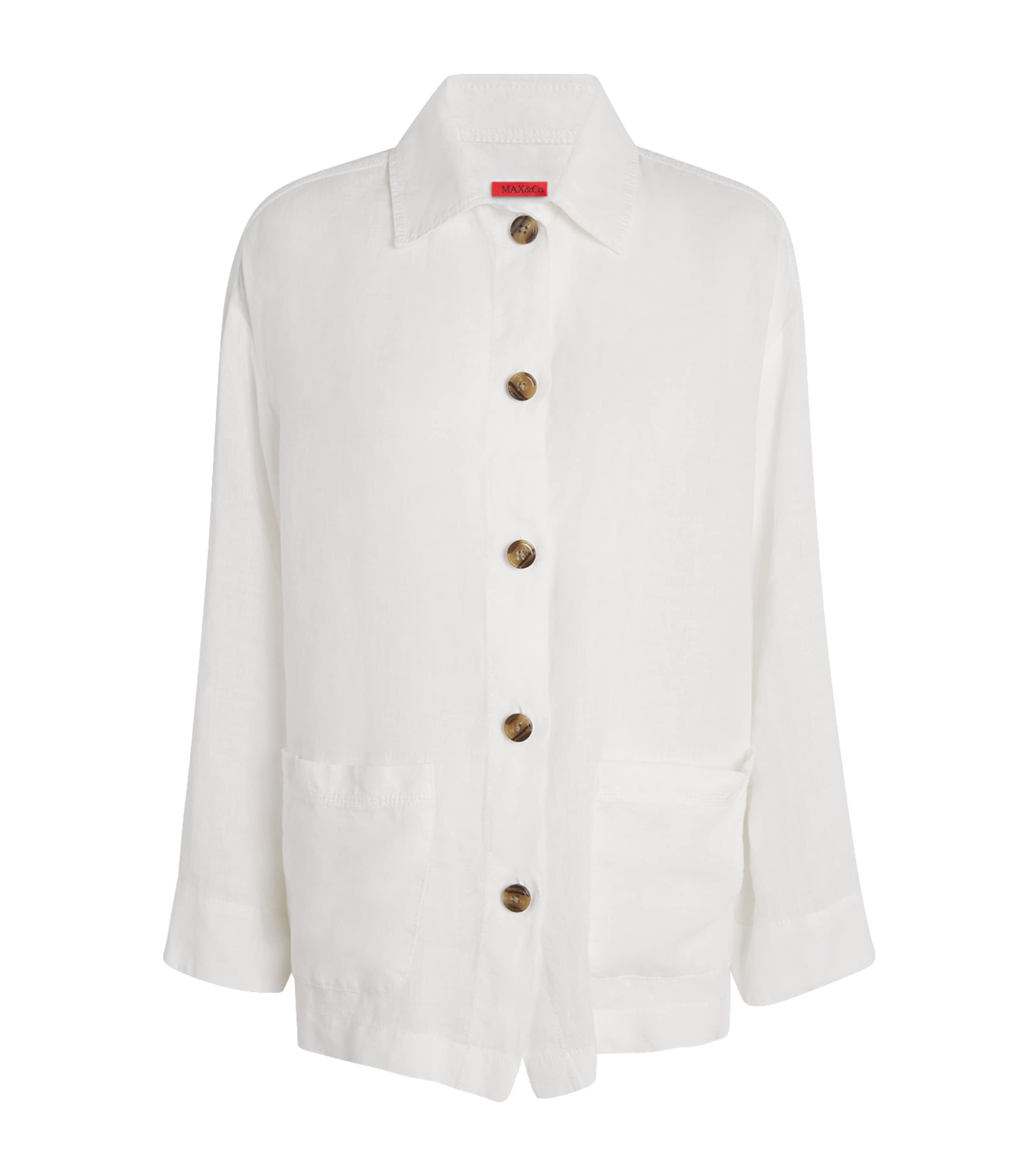 Max & Co Linen Overshirt In White