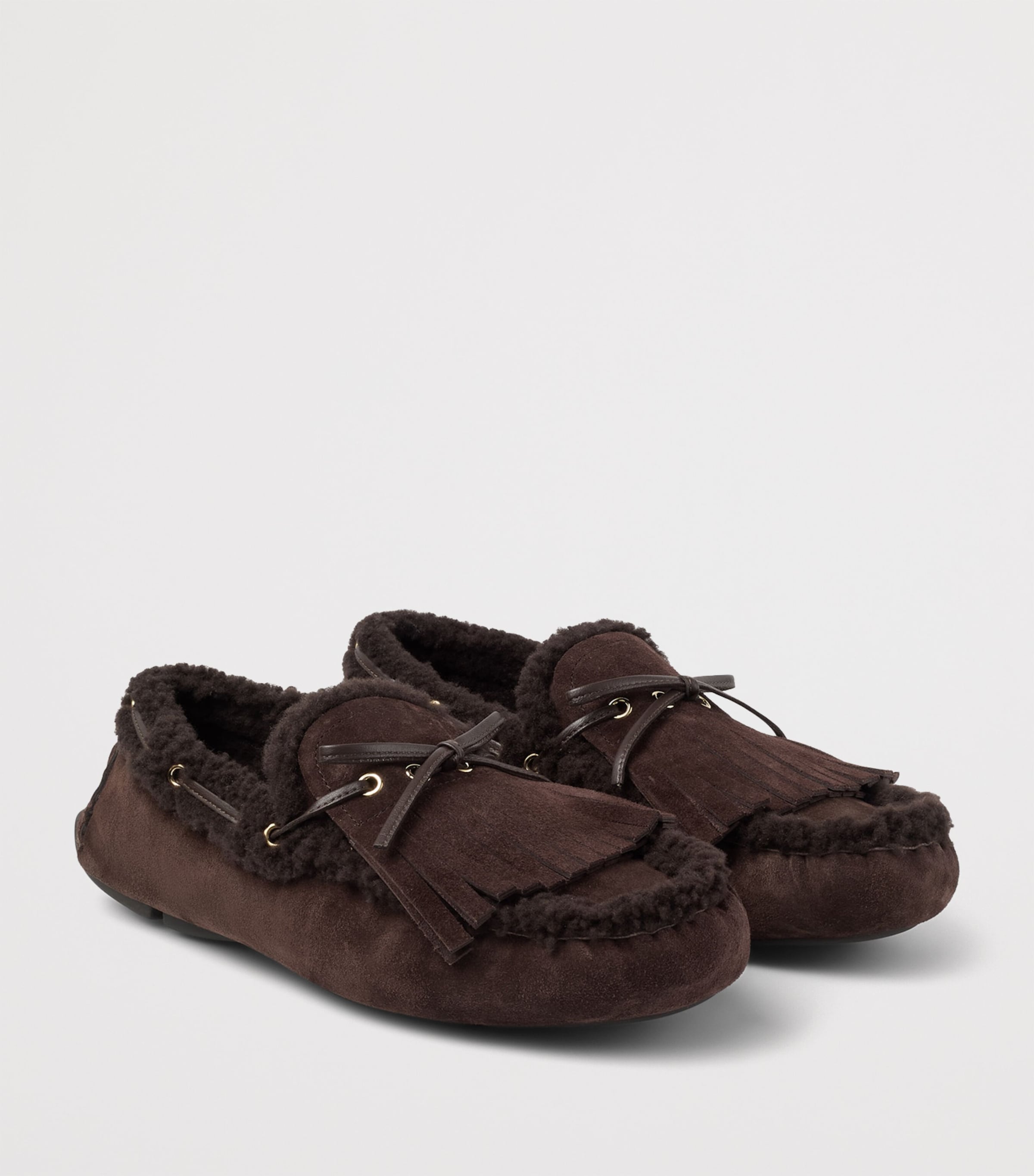 Manon Suede Shearling-Lined Loafers CHOCOLATE/CHOCOLATE Image 5