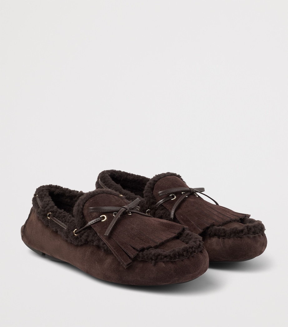 Manon Suede Shearling-Lined Loafers CHOCOLATE/CHOCOLATE Image 5