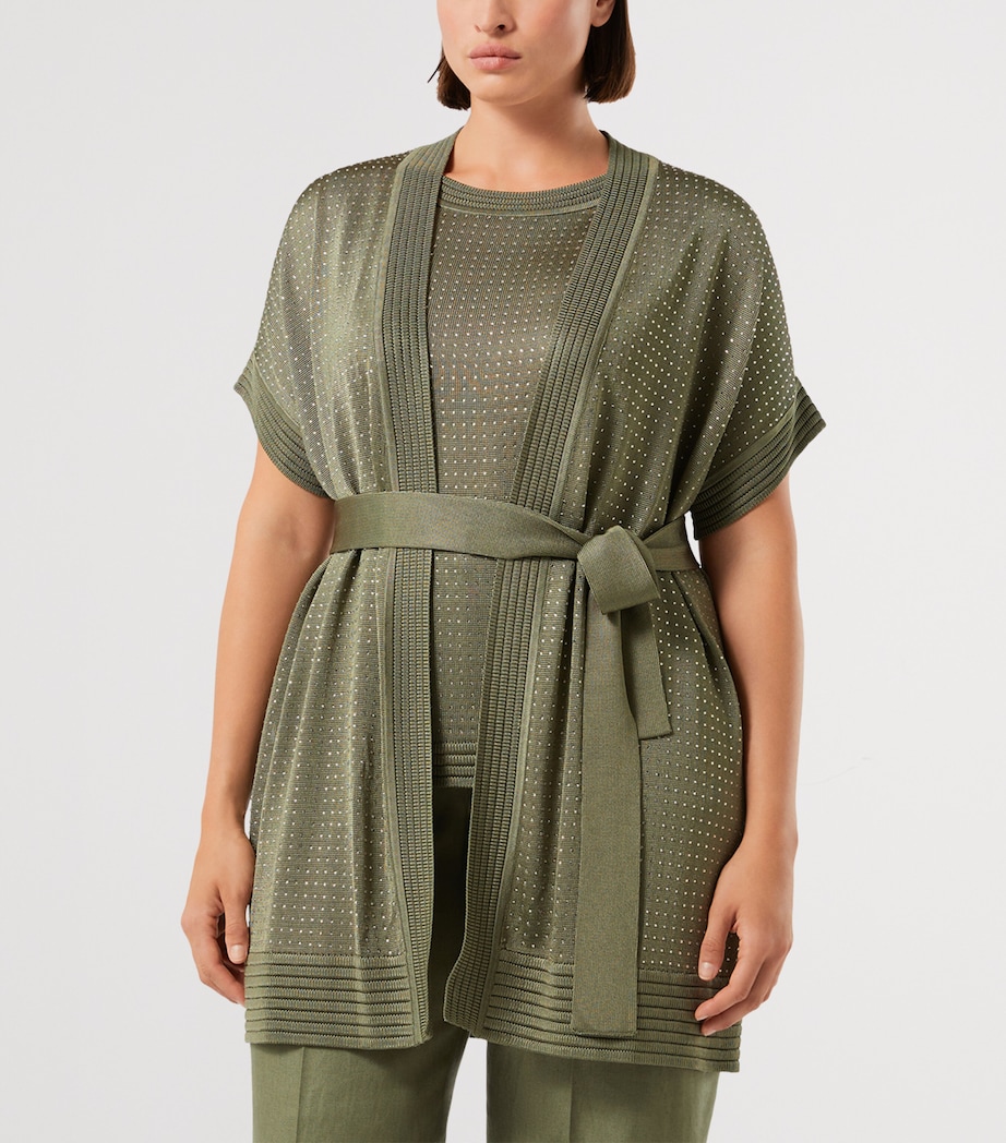 Marina Rinaldi Womens Knitted Cardigan and T-Shirt Set Kaki Image 2