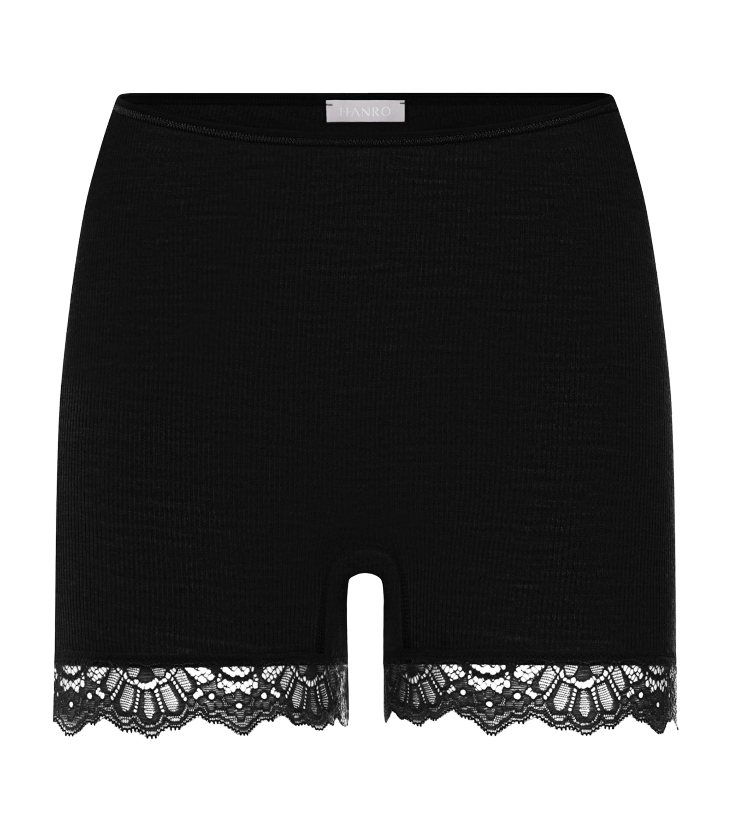 Hanro Womens Wool-Silk Boy Shorts Black Image 1