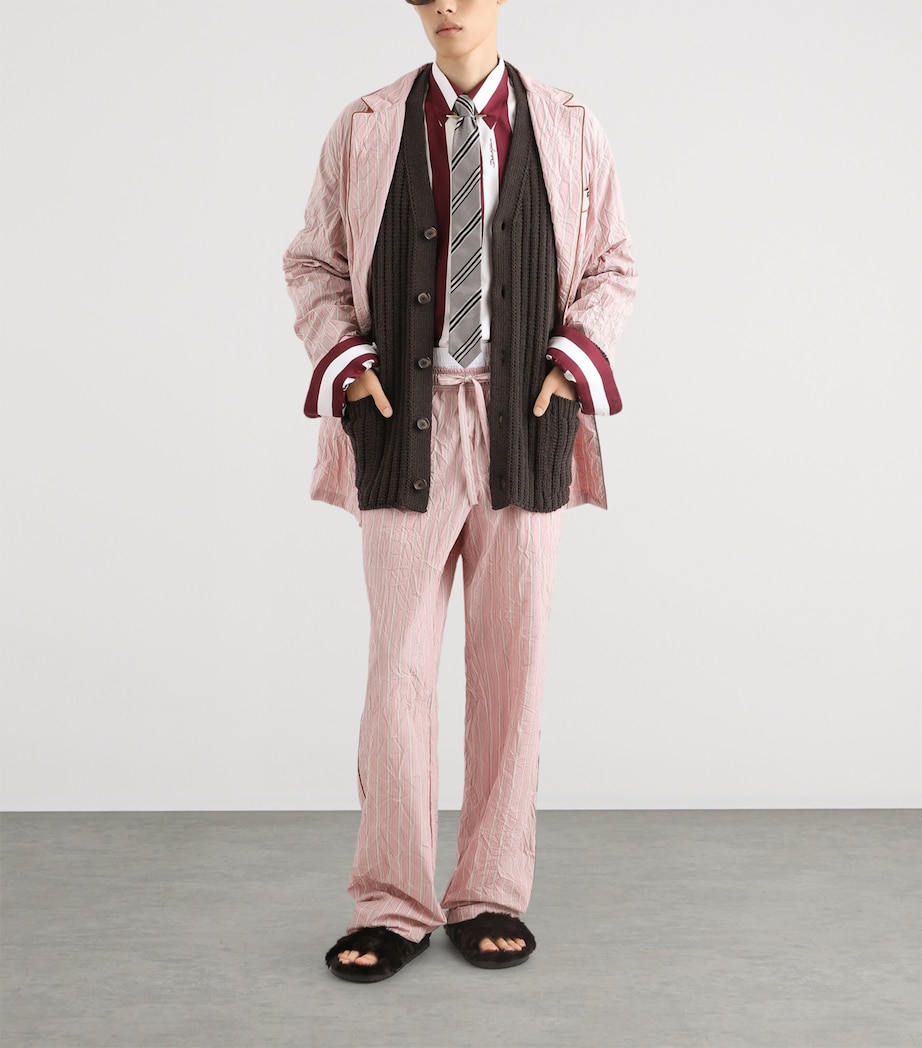 Dolce&Gabbana Mens Crinkled Striped Pyjama-Style Shirt Striped Image 2