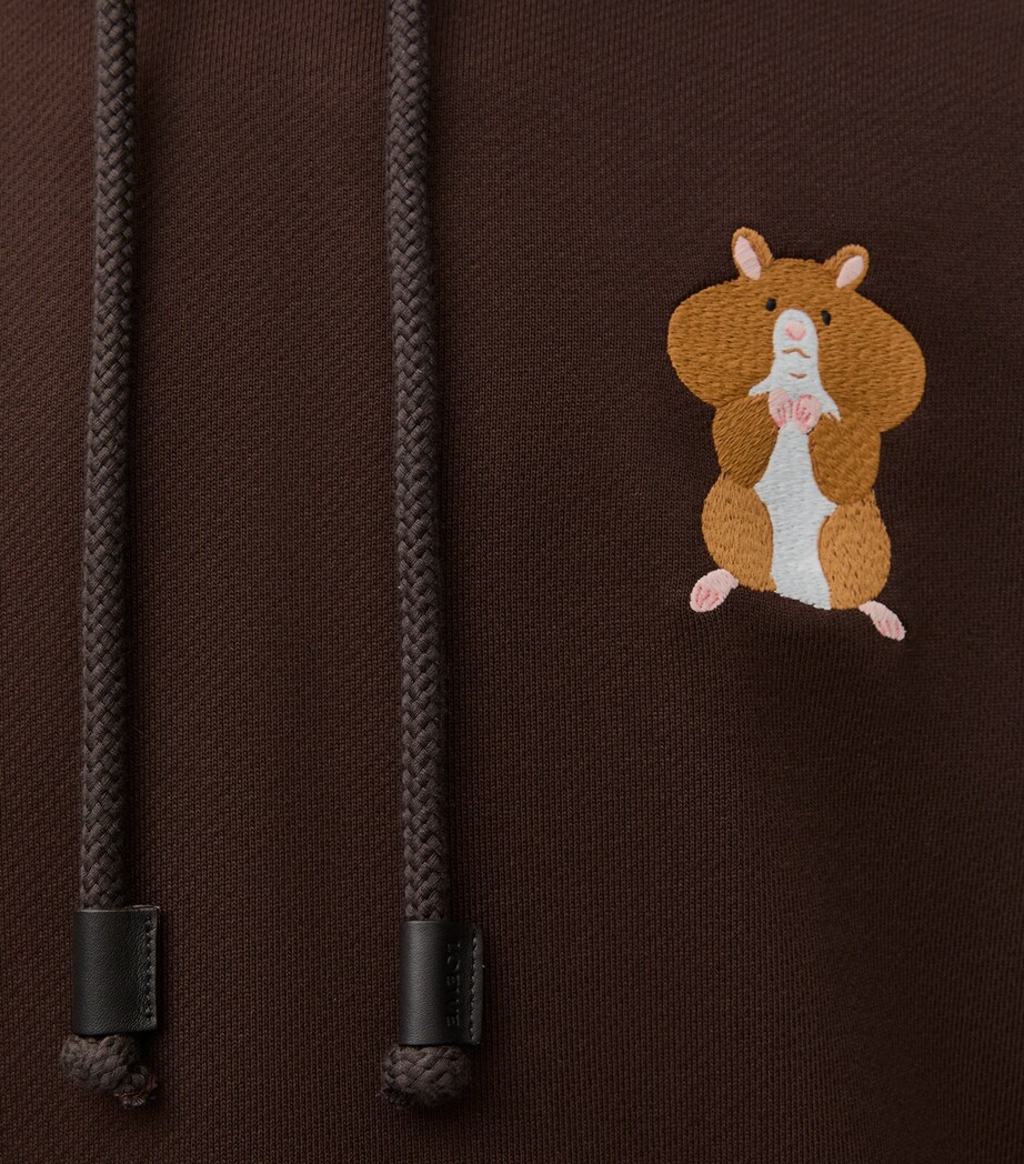 x Suna Fujita Cotton-Blend Hamster Hoodie DARK BROWN Image 5