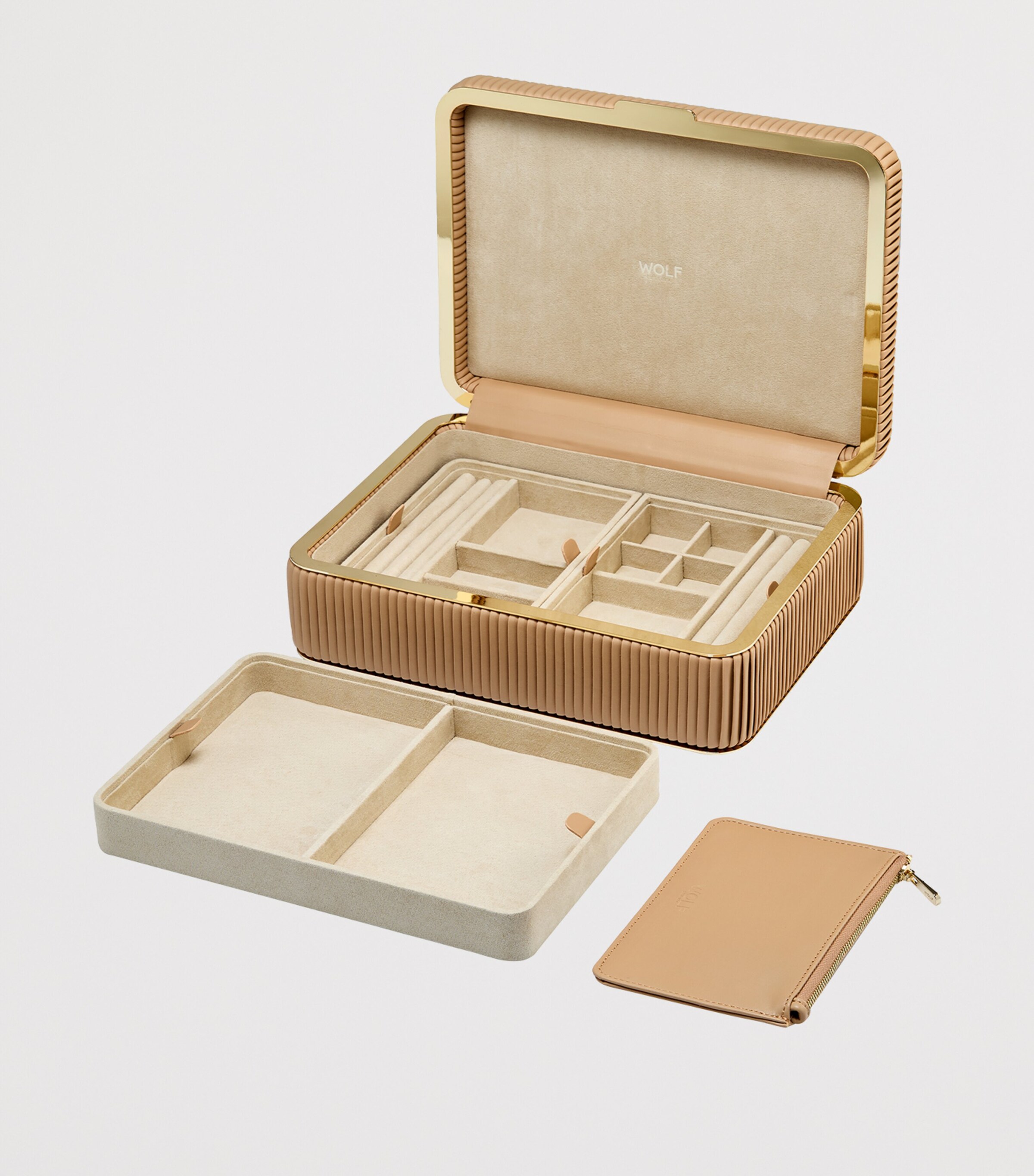 WOLF Medium Bella Jewellery Box Mocha Image 6