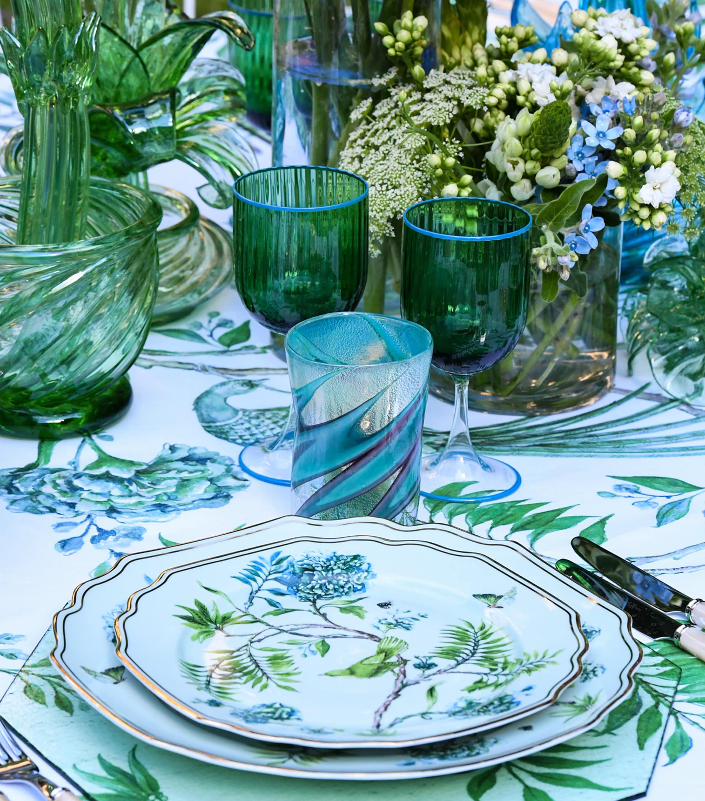 Set of 2 Secret Garden Dinner Plates (27cm) KELLY GREEN Image 5