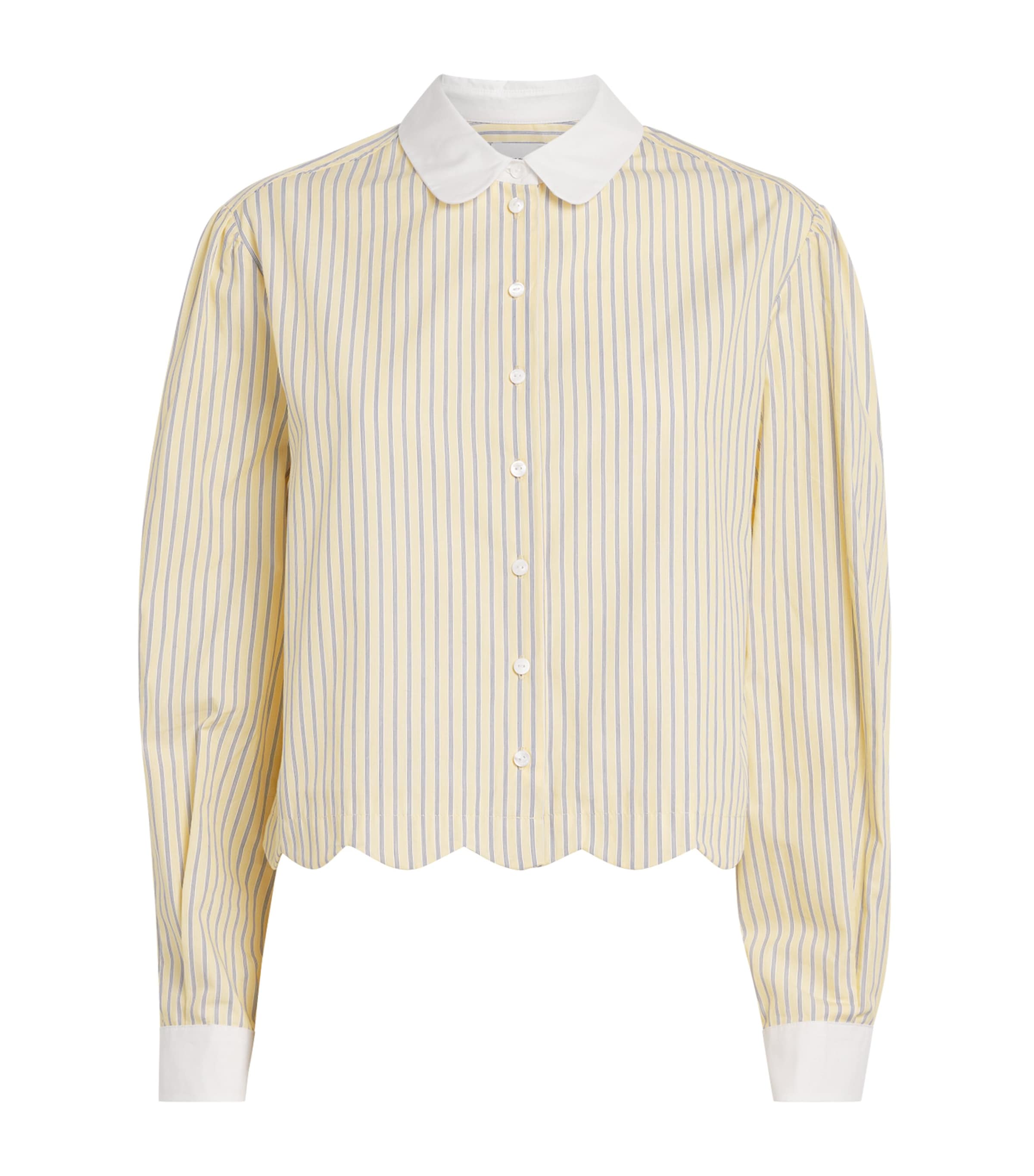 Claudie Pierlot Womens Scalloped Stripe Shirt Multicolored Image 1