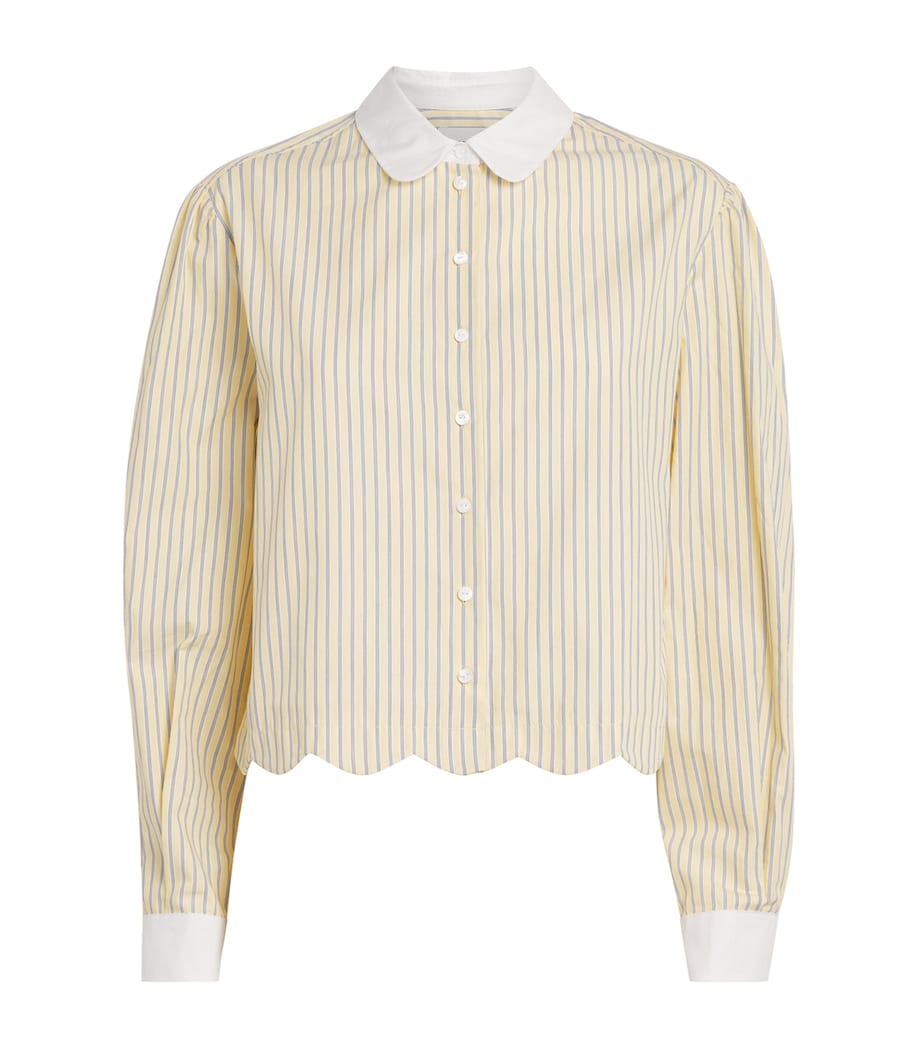 Claudie Pierlot Womens Scalloped Stripe Shirt Multicolored Image 1