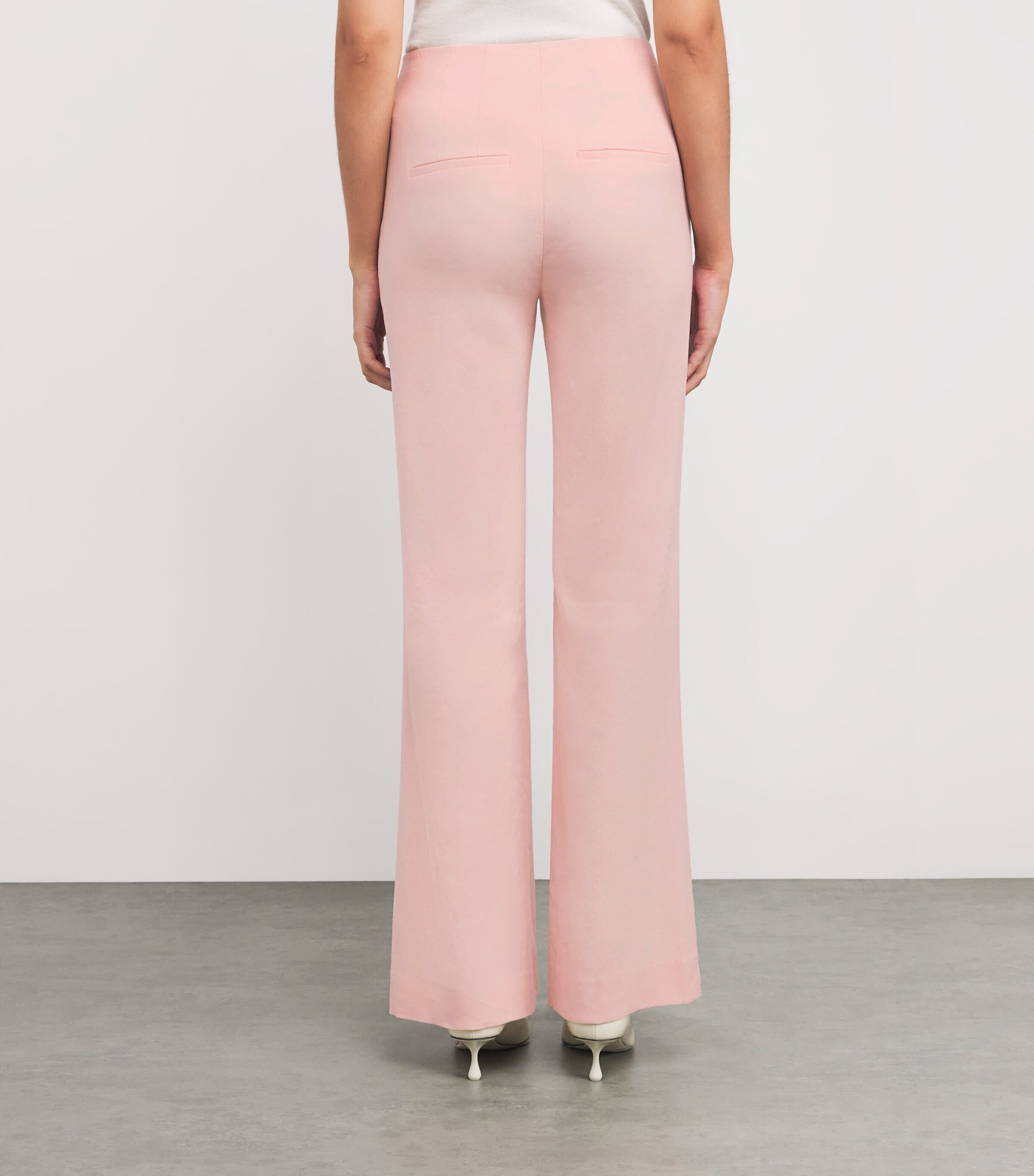 Linen-Blend Komi Wide-Leg Trousers P0161 PINK SHELL Image 4