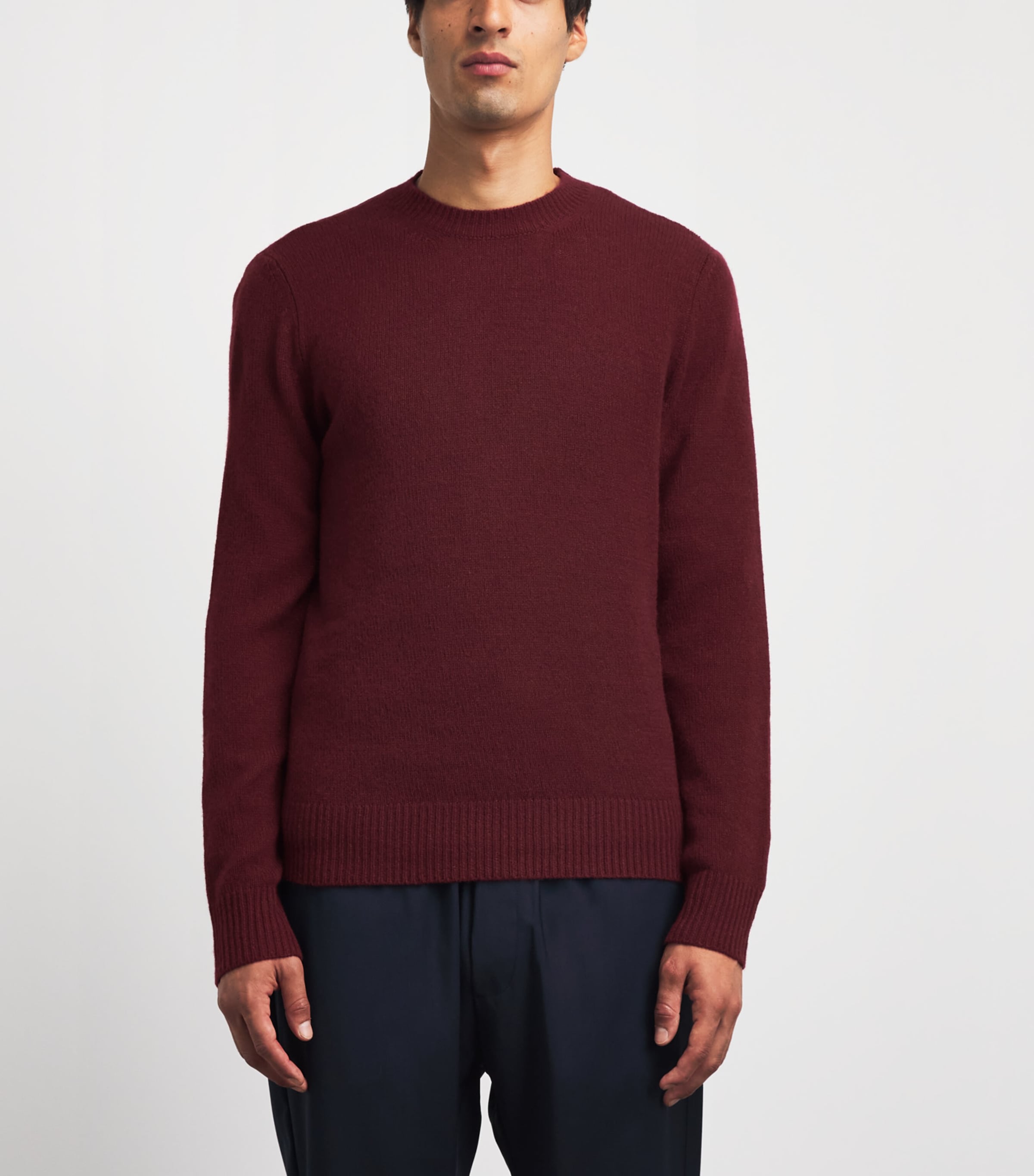 Barena Mens Cashmere Crew-Neck Sweater Merlot Image 4