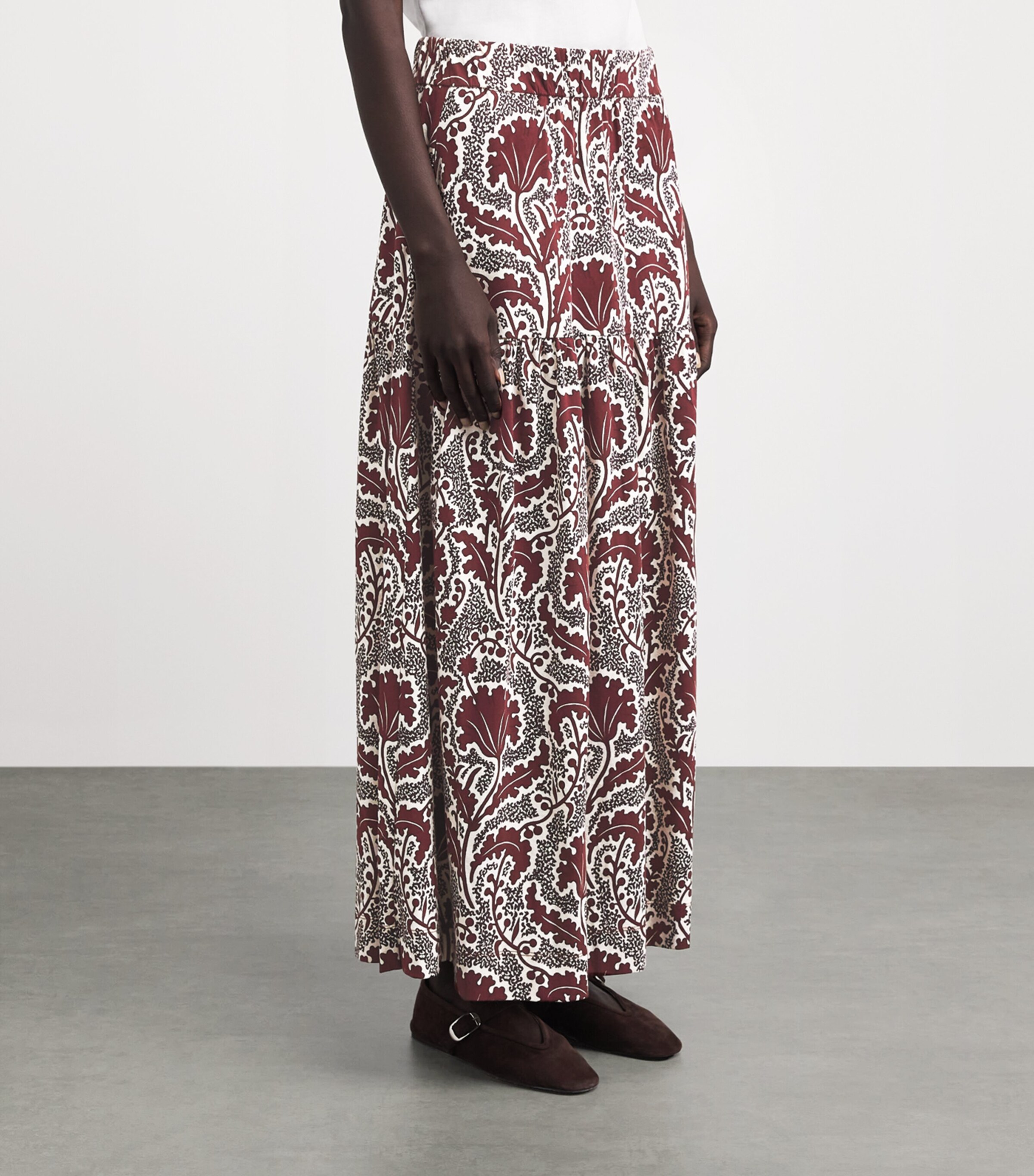 ME+EM Womens Wildflowers Midi Skirt Cinnamon Brown Multi Image 4