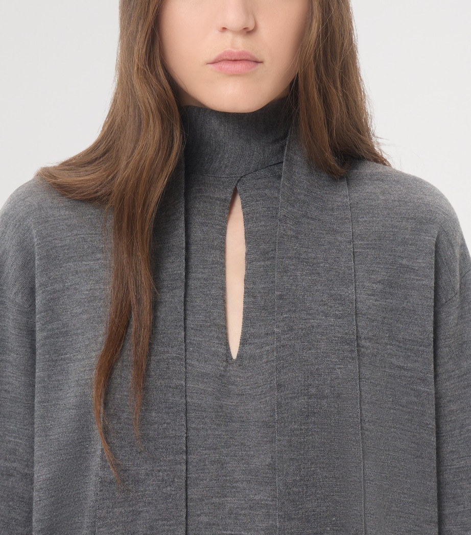 Valentino Womens Wool Tie-Neck Sweater Image 7