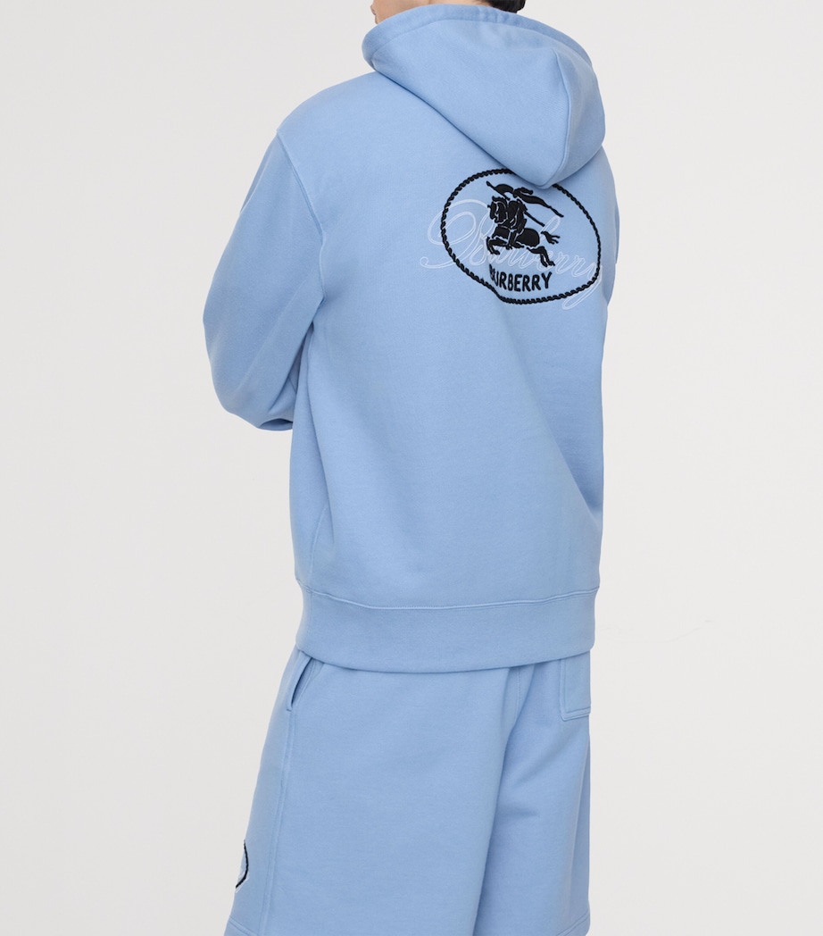 Burberry Mens EKD Stamp Hoodie Cornflower Blue Image 3