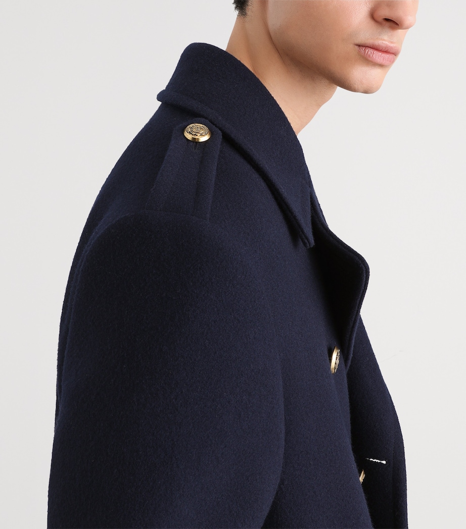 Dolce&Gabbana Mens Virgin Wool Double-Breasted Coat Very Dark Bl Image 5