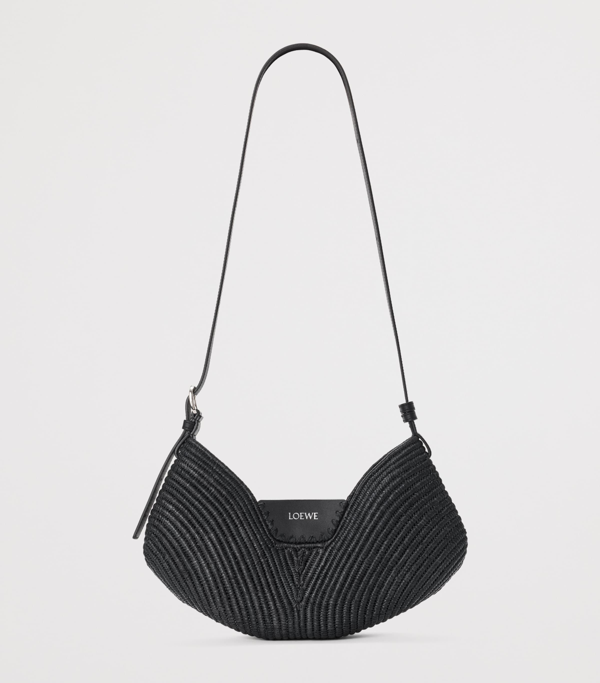 LOEWE x Paula's Ibiza Medium Raffia Swing Shoulder Bag Black Image 5