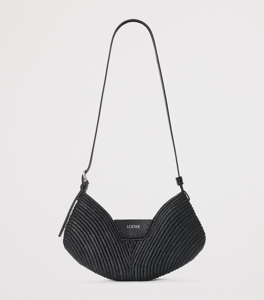 LOEWE x Paula's Ibiza Medium Raffia Swing Shoulder Bag Black Image 5