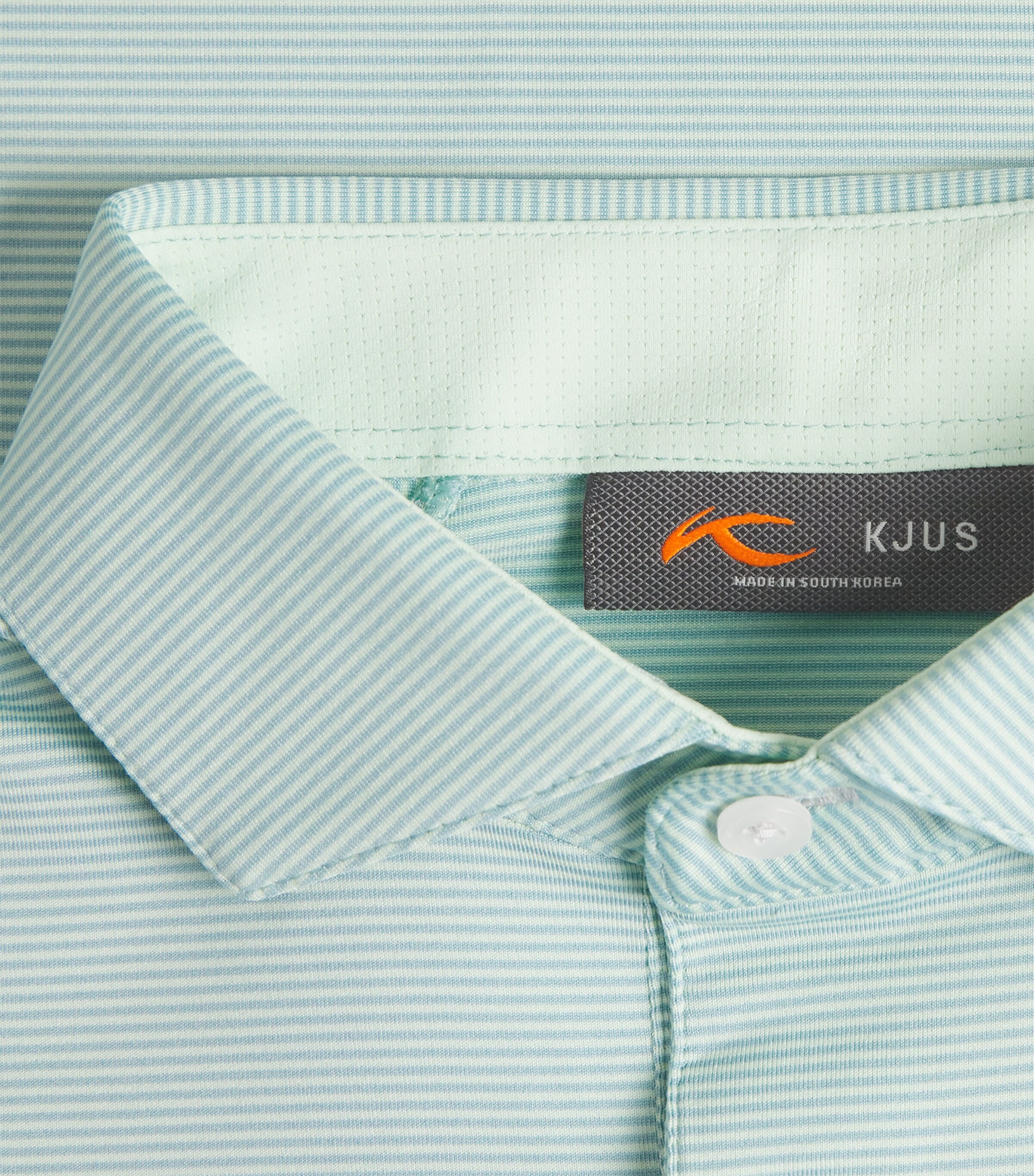 KJUS Mens Stripe Soren Golf Polo Shirt Agave/rivbk Image 6