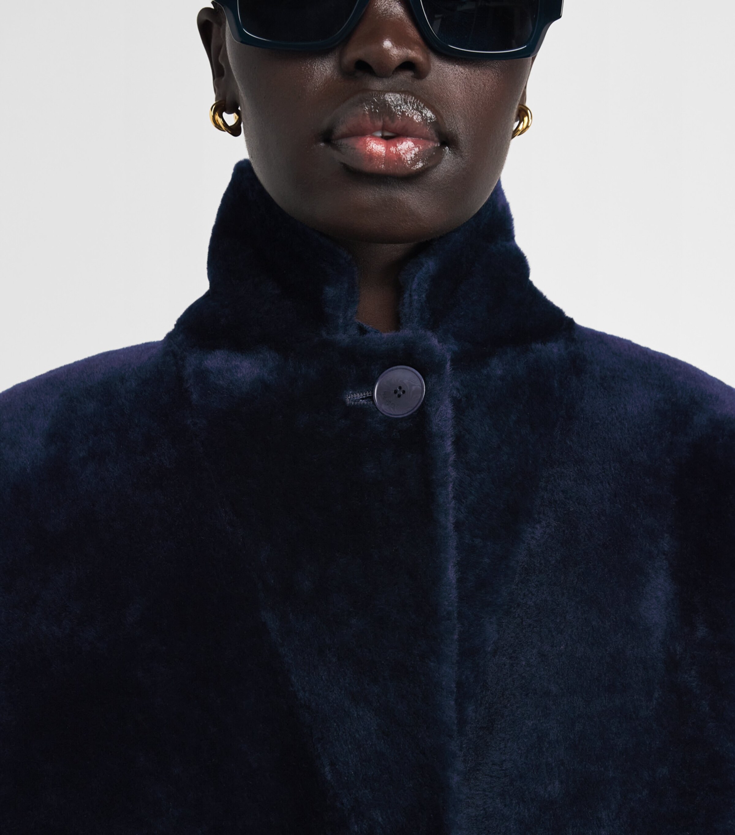 Shearling Reversible Brittany Coat INDIGO Image 7