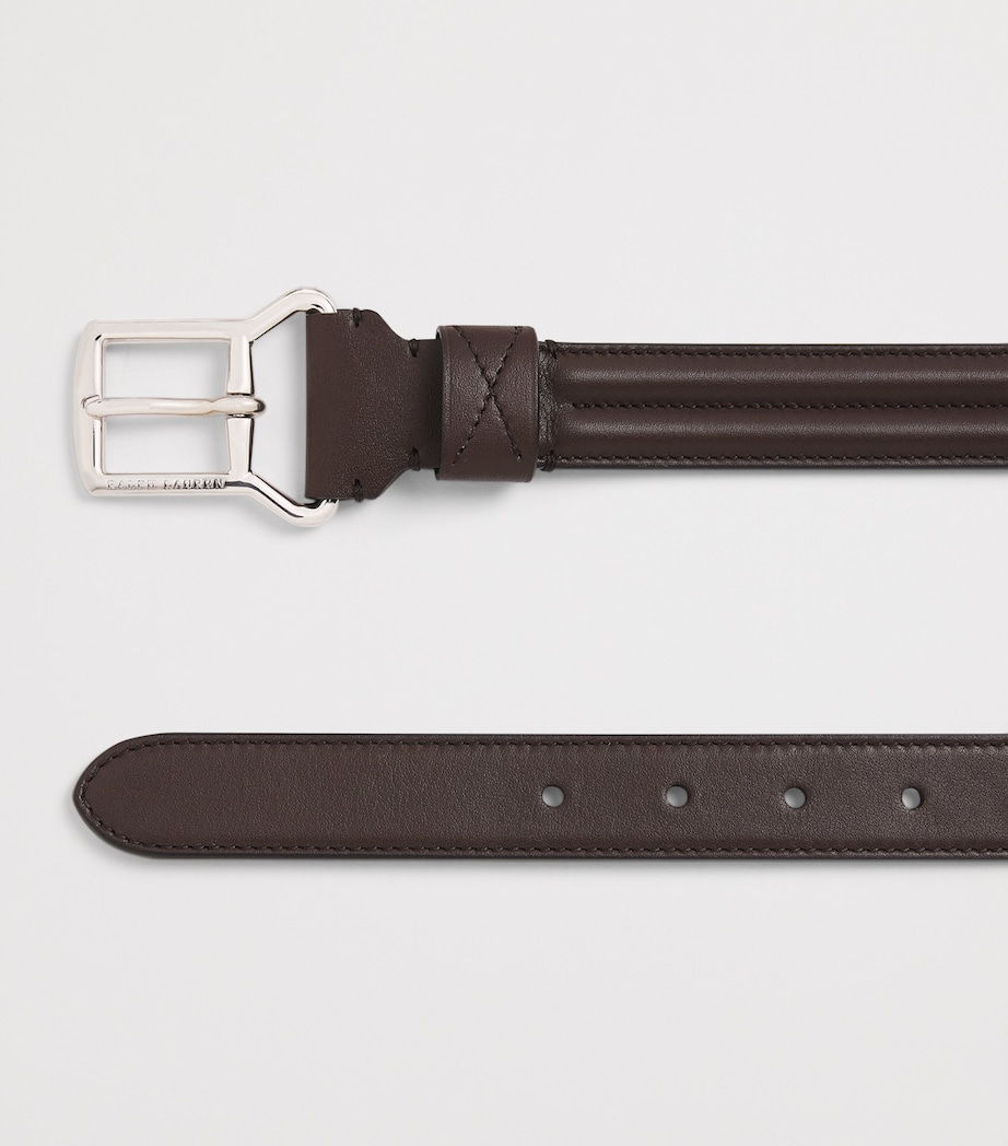 Leather Skinny Belt BROWN Image 4