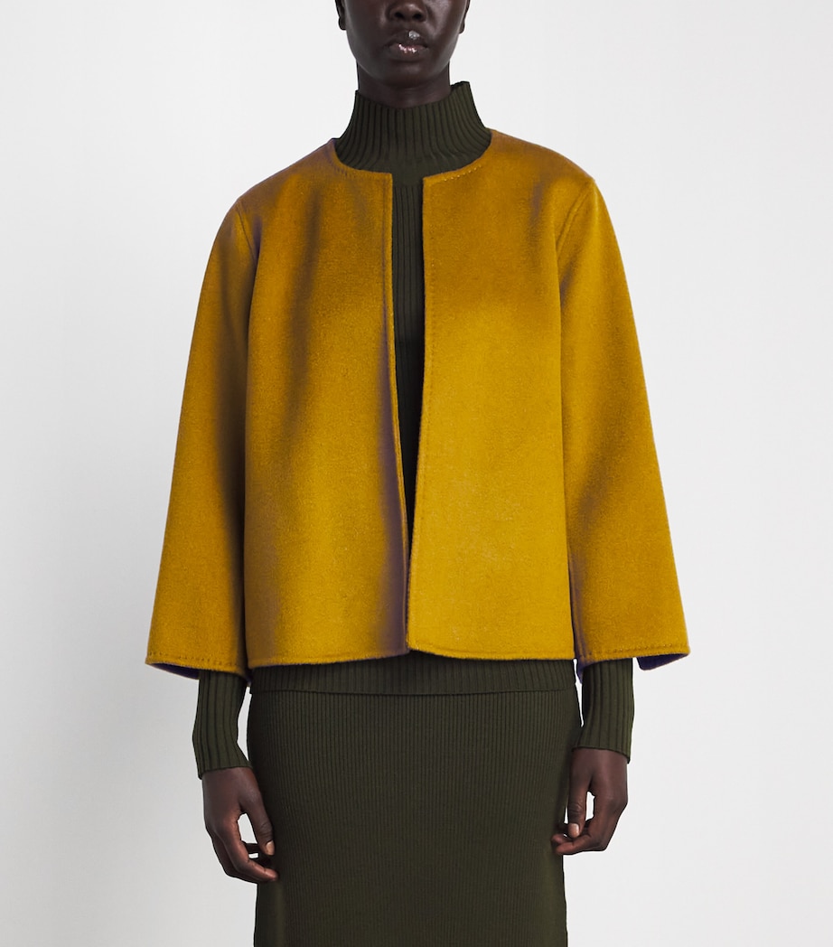 Wolk Morais Womens Cashmere Paletot Jacket Chartreuse Image 4