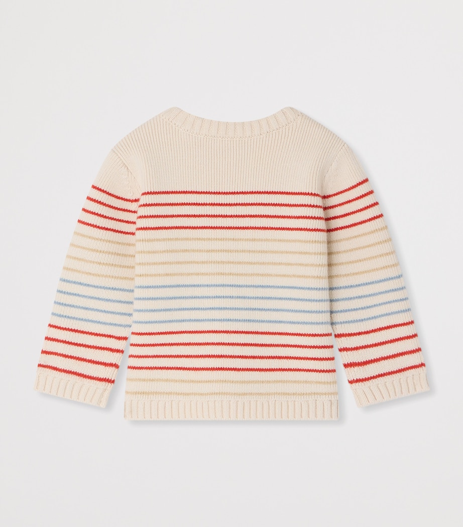 Bonpoint Cotton-Cashmere Sweater (3-12 Months) Ra Ecru Image 2