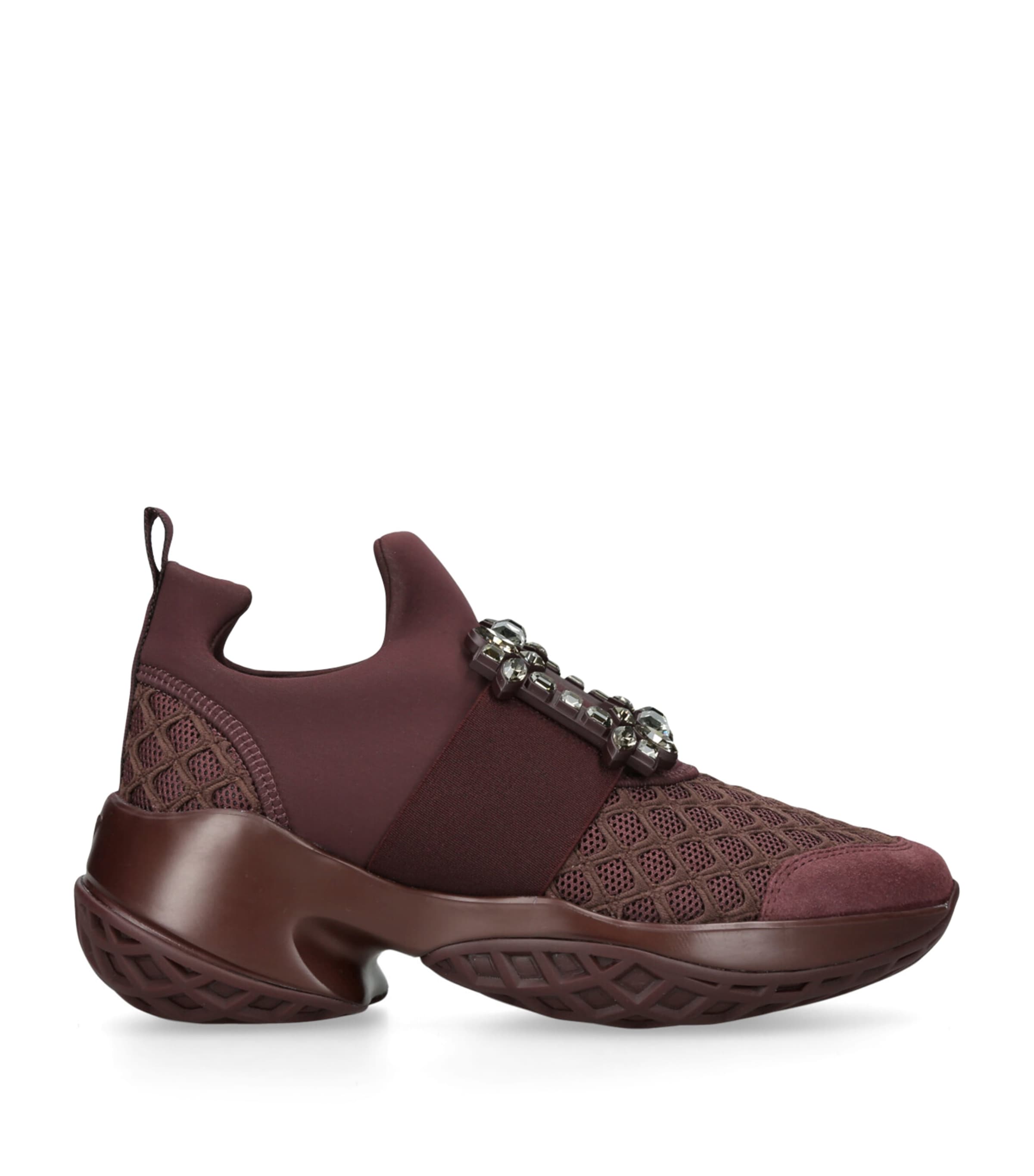 Roger Vivier Viv Run Dark Violet Sneaker In Burgundy