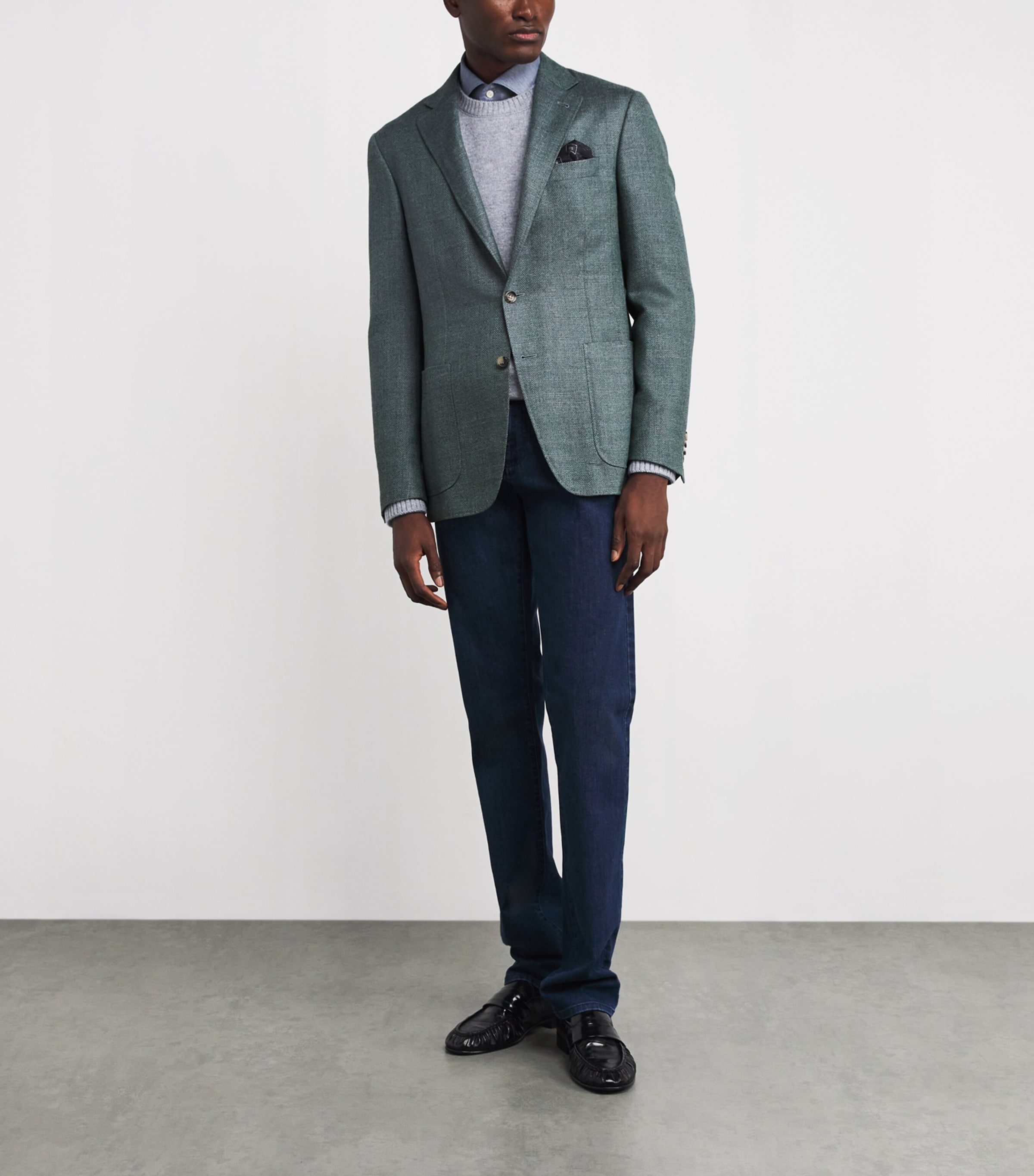 Wool-Blend Tailored Blazer 801 Image 2