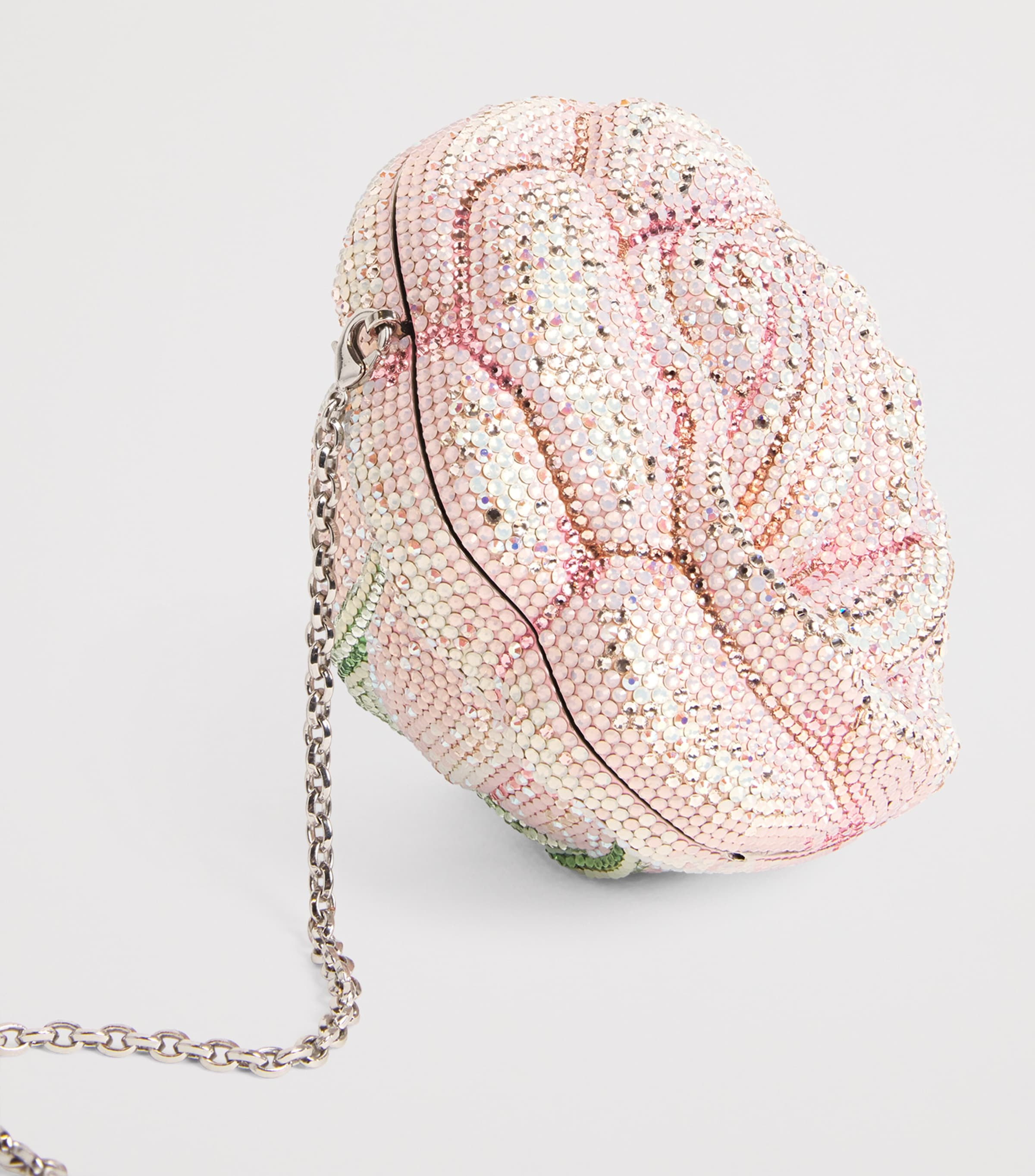 Judith Leiber Embellished Rose Clutch Bag Silvr Rose Opal Mlti Image 6