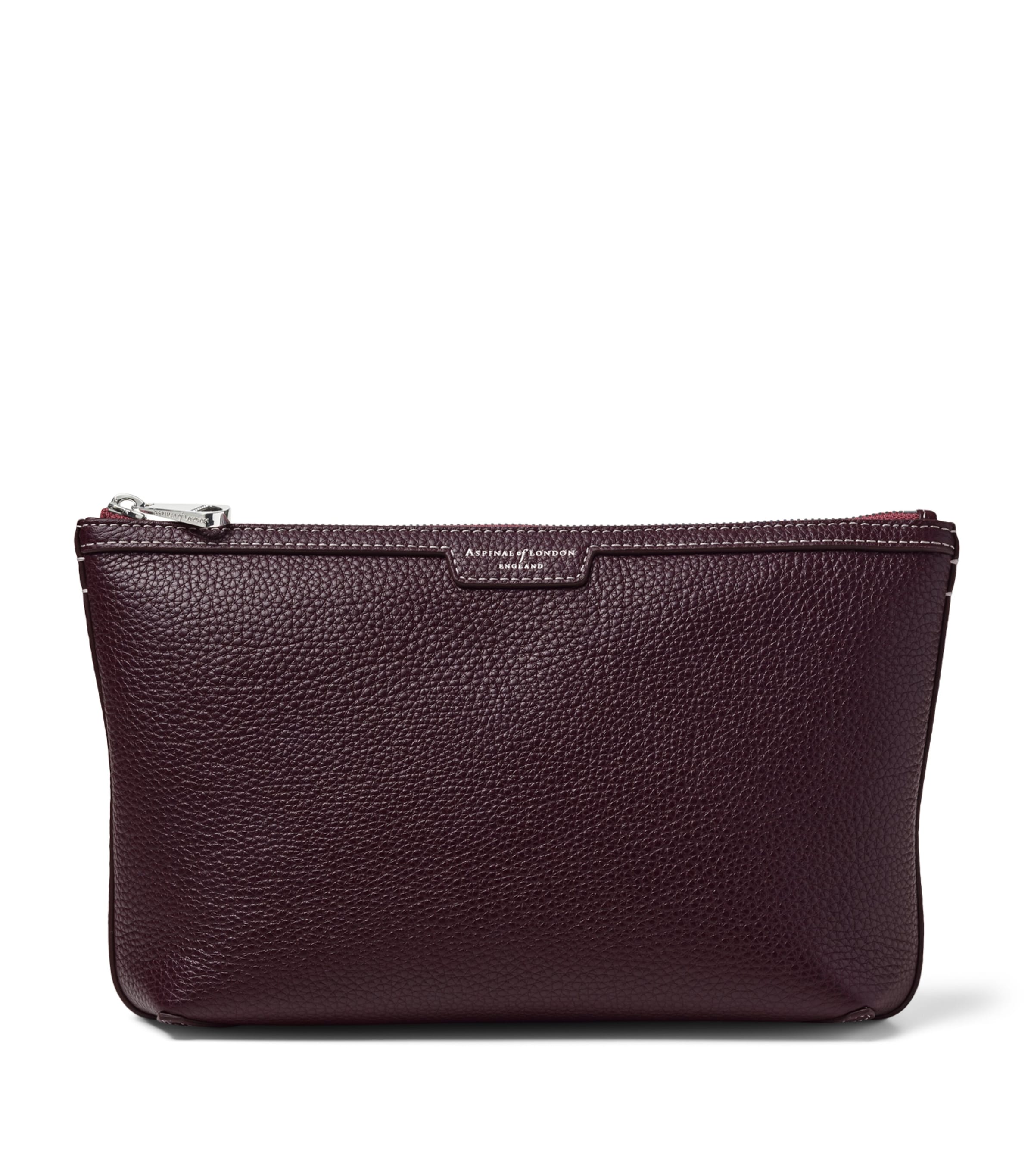 Aspinal Of London Leather Hudson Toiletry Bag Wine Image 1