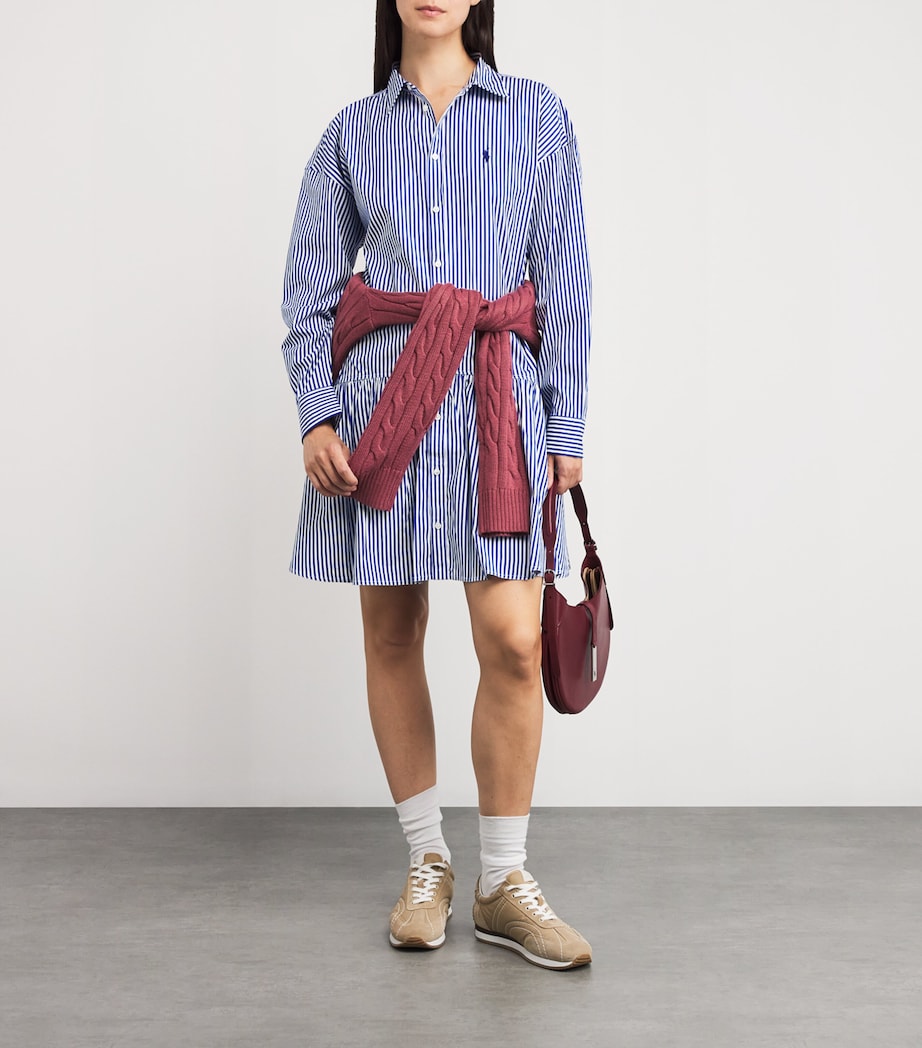 Cotton Stripe Mini Shirt Dress 1936 BLUE/WHITE STRP Image 2