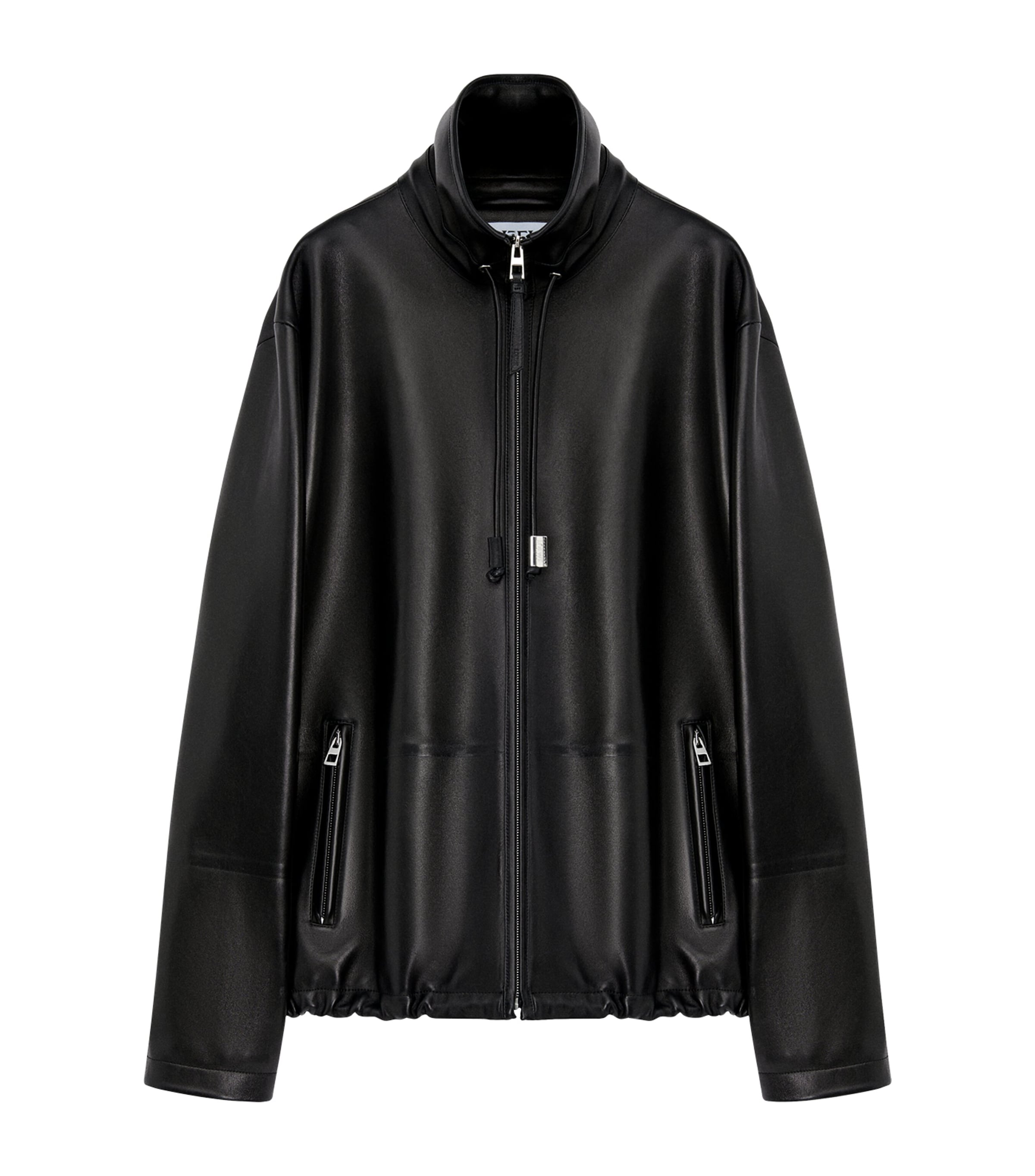 LOEWE Mens Leather Track Jacket Black Image 1