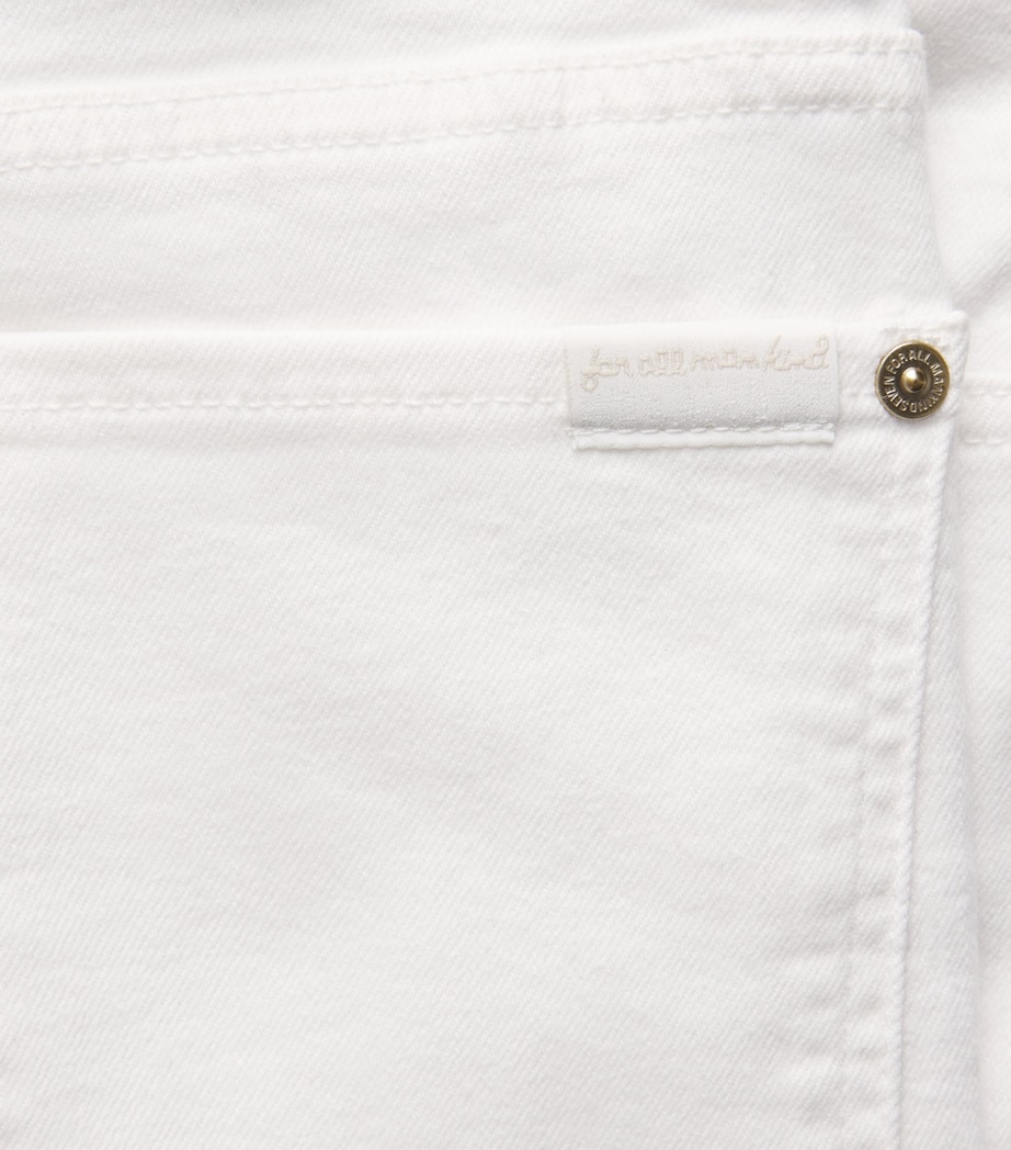 7 For All Mankind Womens High-Rise Bootcut Crop Jeans Pure White Image 6