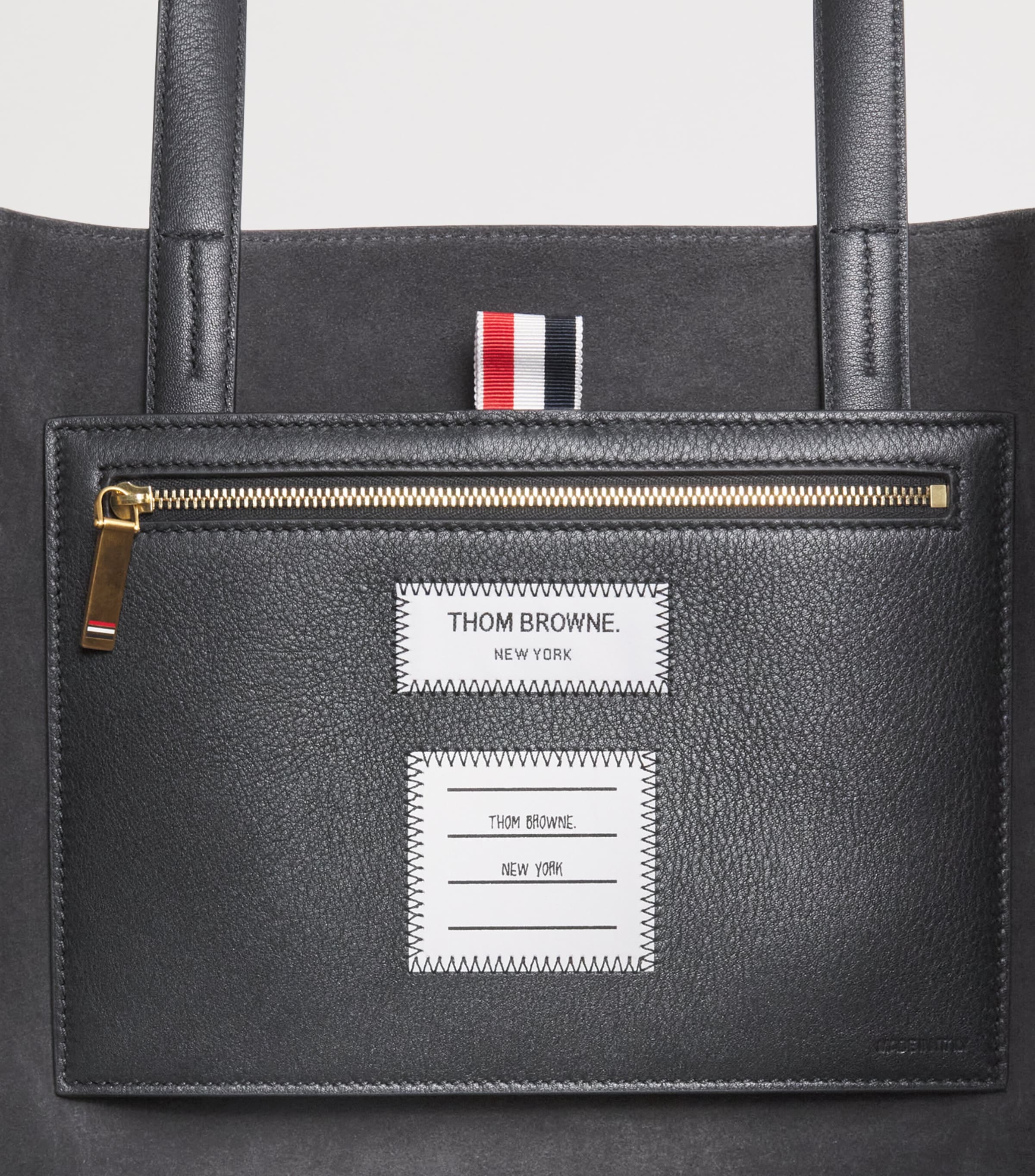 Thom Browne Leather Cabas Tote Bag Black Image 5