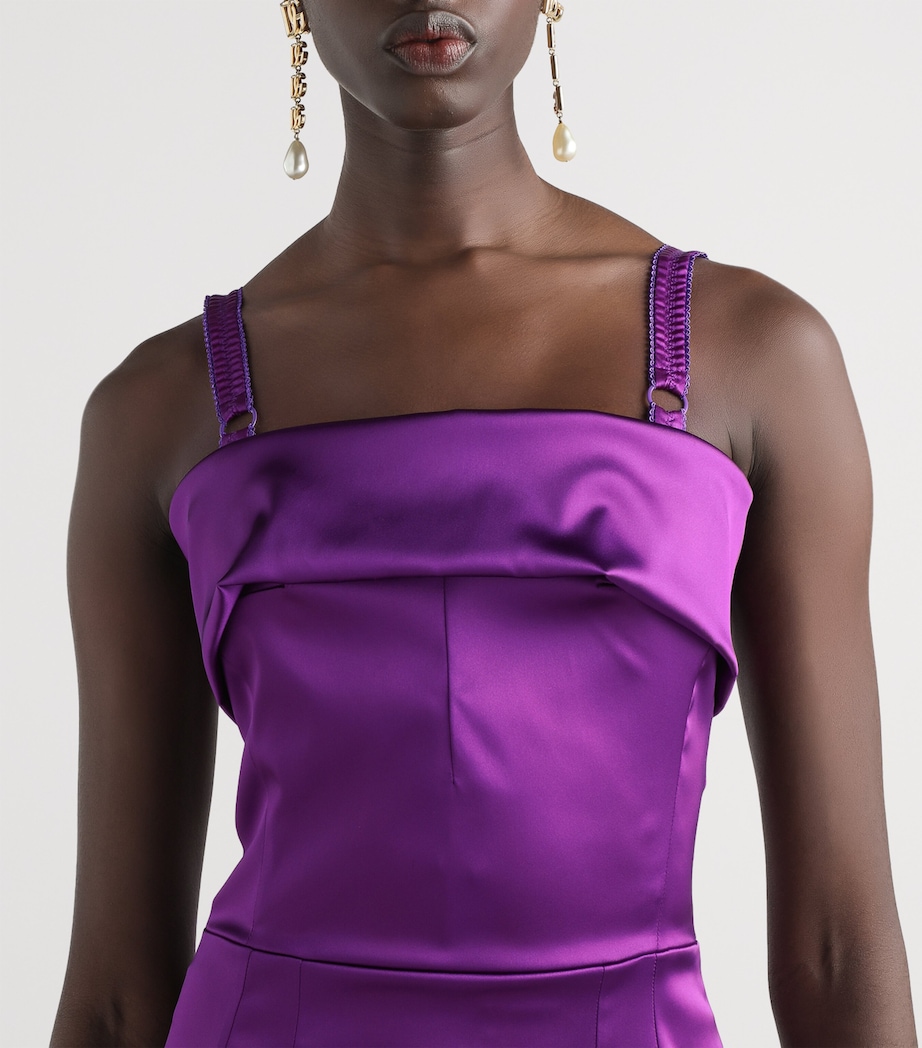 Satin Midi Dress F0571-PURPLE Image 3