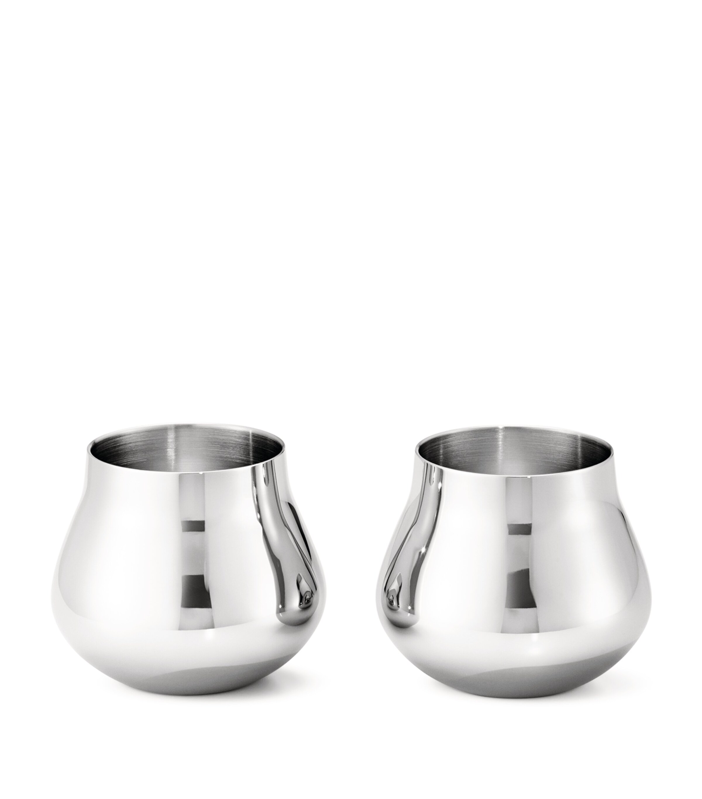 Georg Jensen Sky 2-piece Stainless Steel Shot Glass Set In Silver