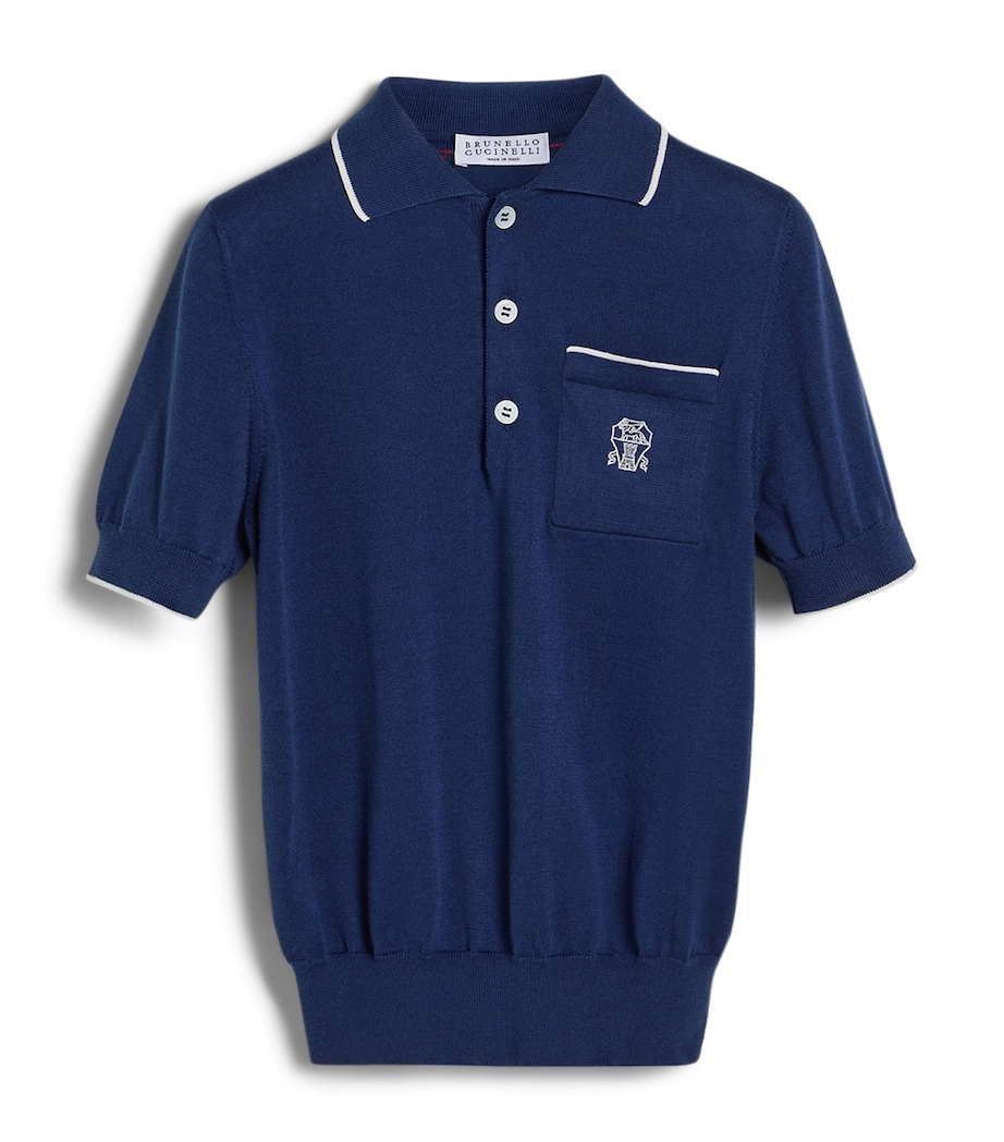 Brunello Cucinelli Kids Cotton Logo Polo Shirt (4-6 Years) Image 1