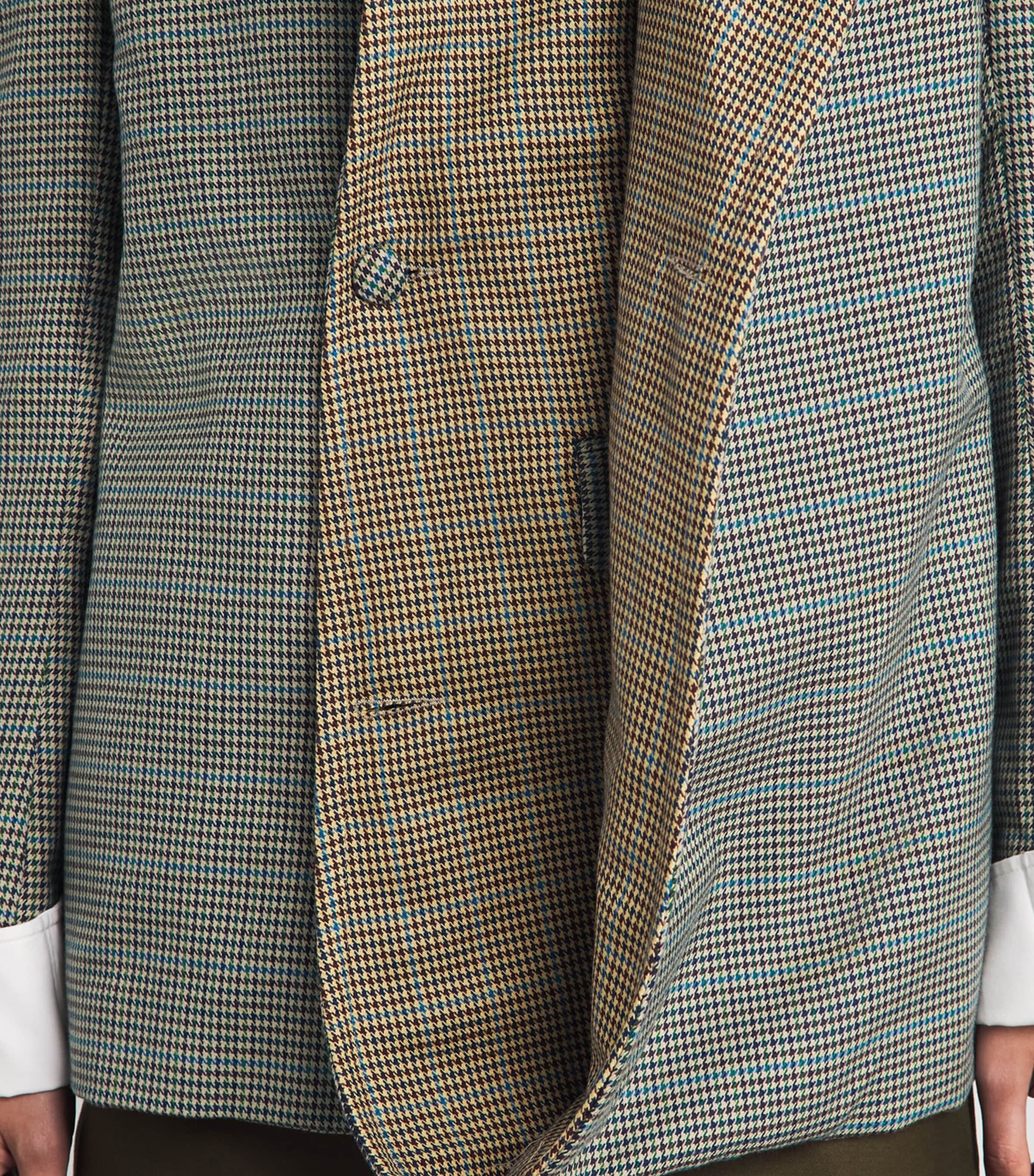 LATE FOR WORK Womens Check Double Draped Blazer Gry Chk Image 3